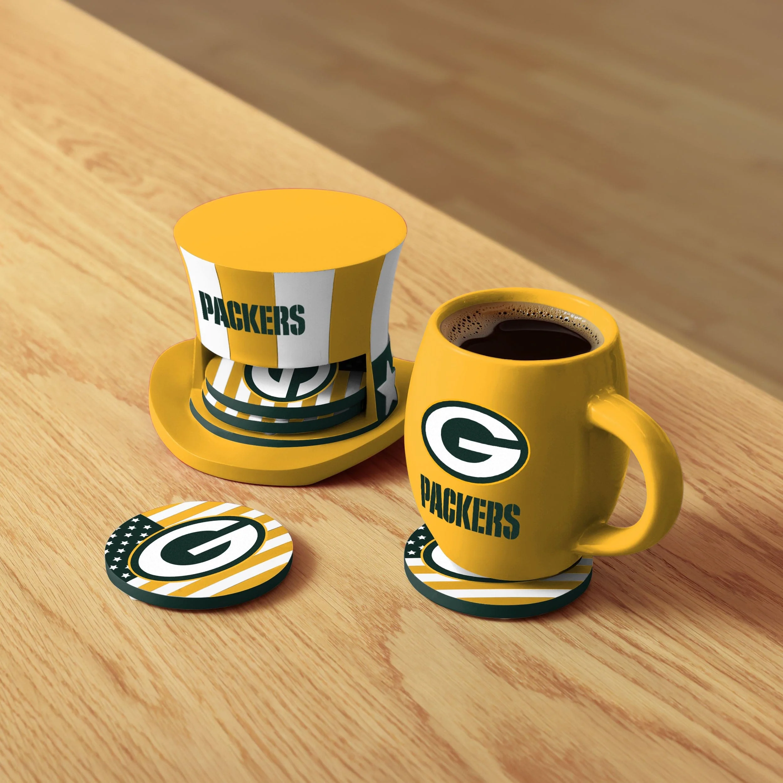Green Bay Packers Americana Resin Coaster Set - Image 2
