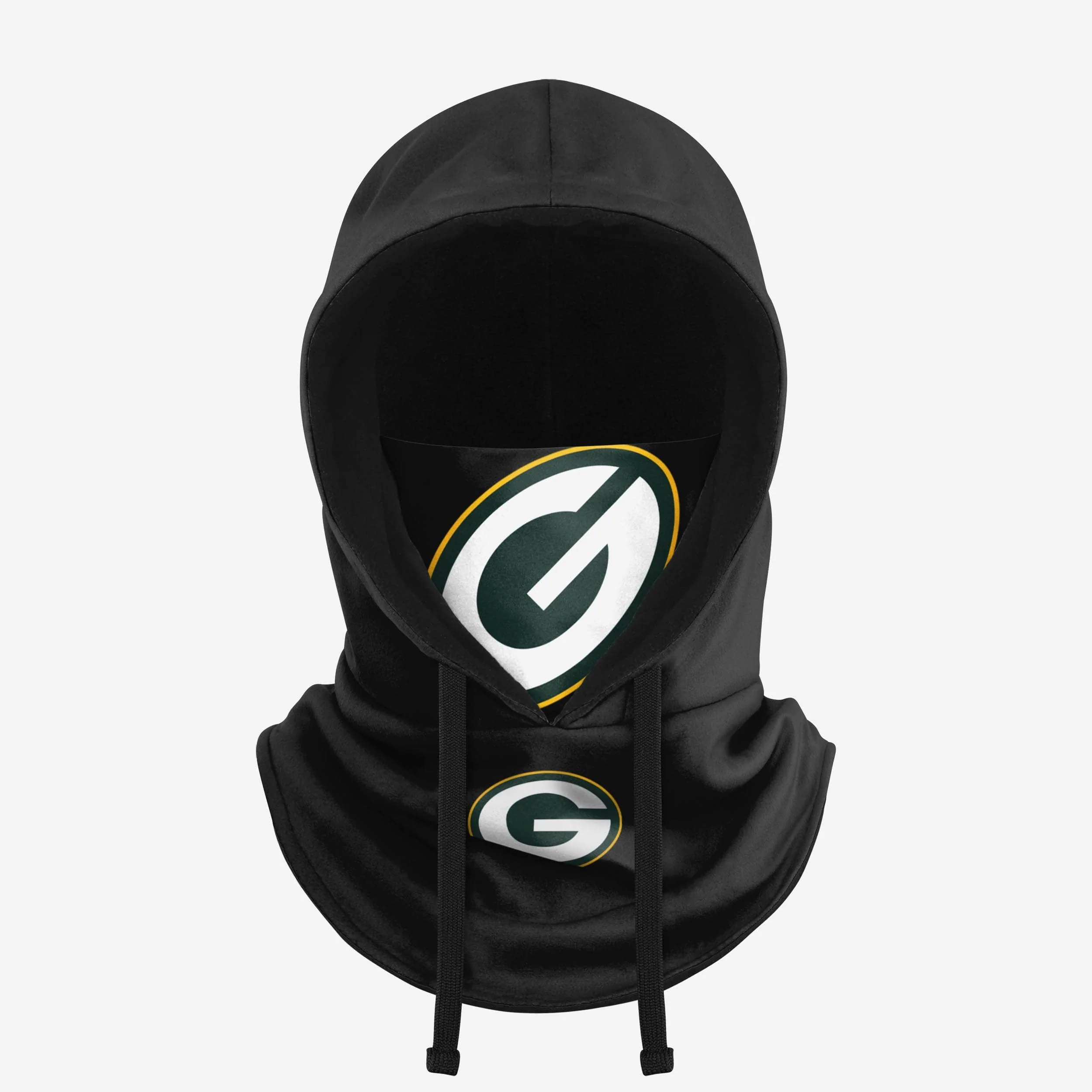 Green Bay Packers Black Drawstring Hooded Gaiter