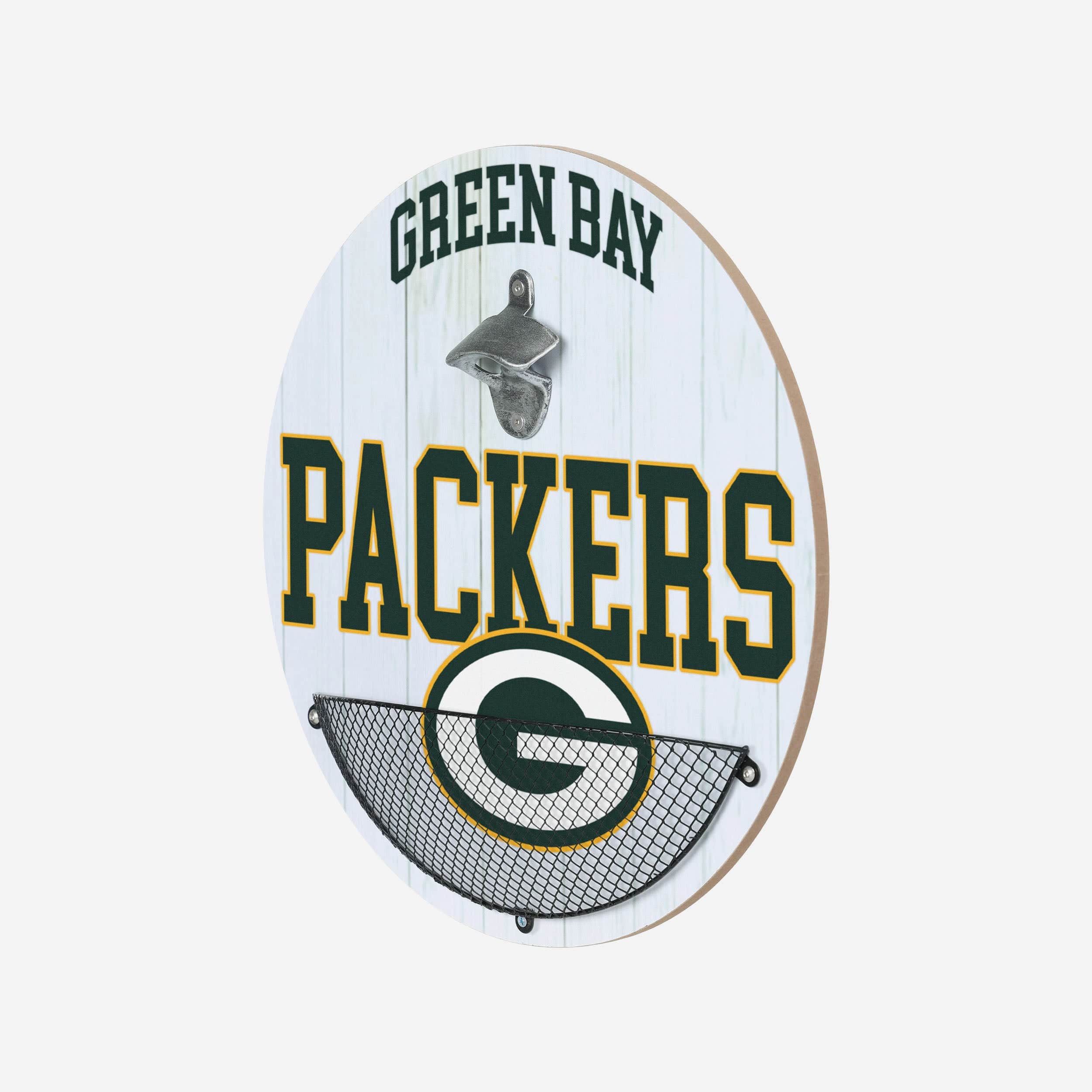 Green Bay Packers Bottle Opener Cap Catcher Wall Sign - Image 2