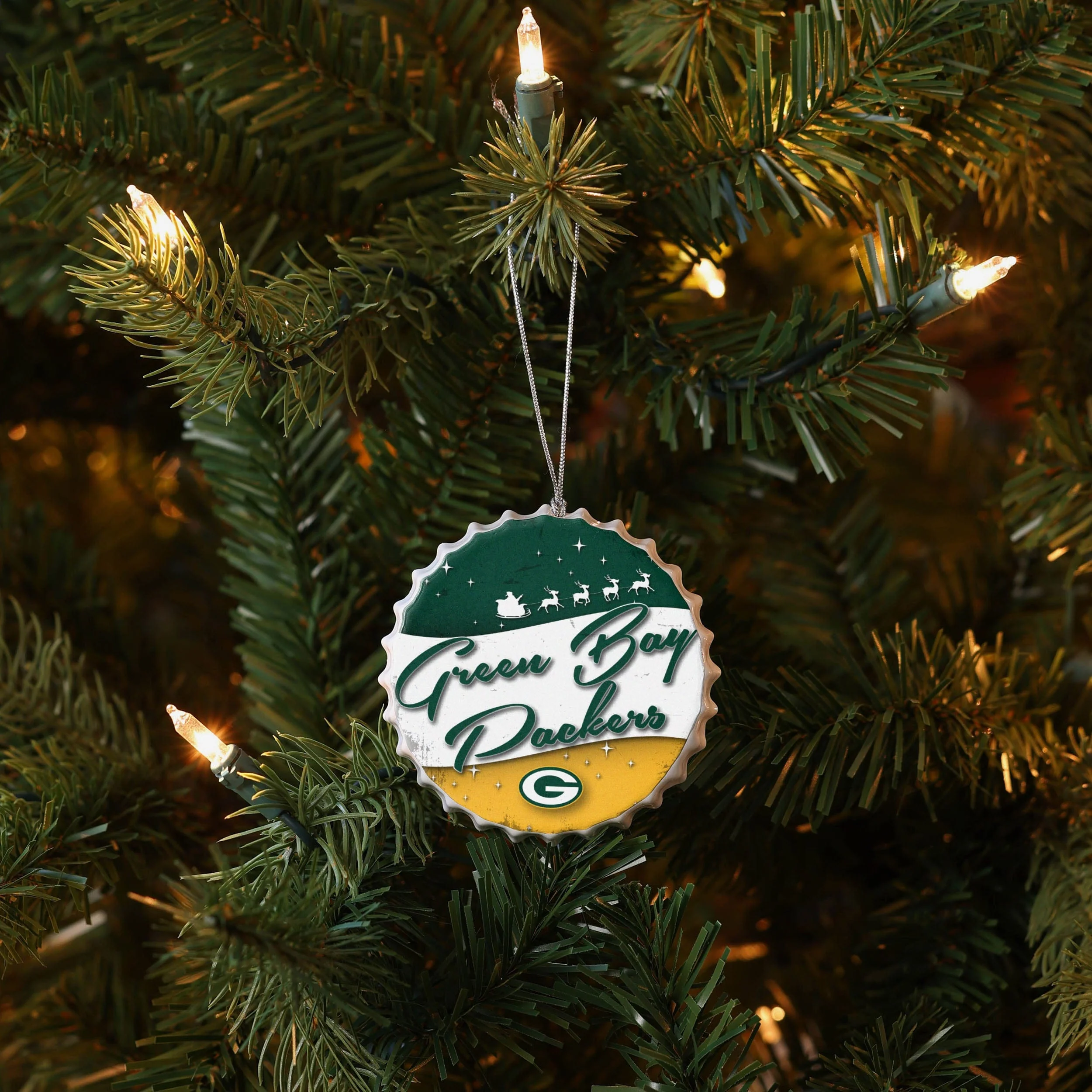 Green Bay Packers Bottlecap Sign Ornament - Image 3