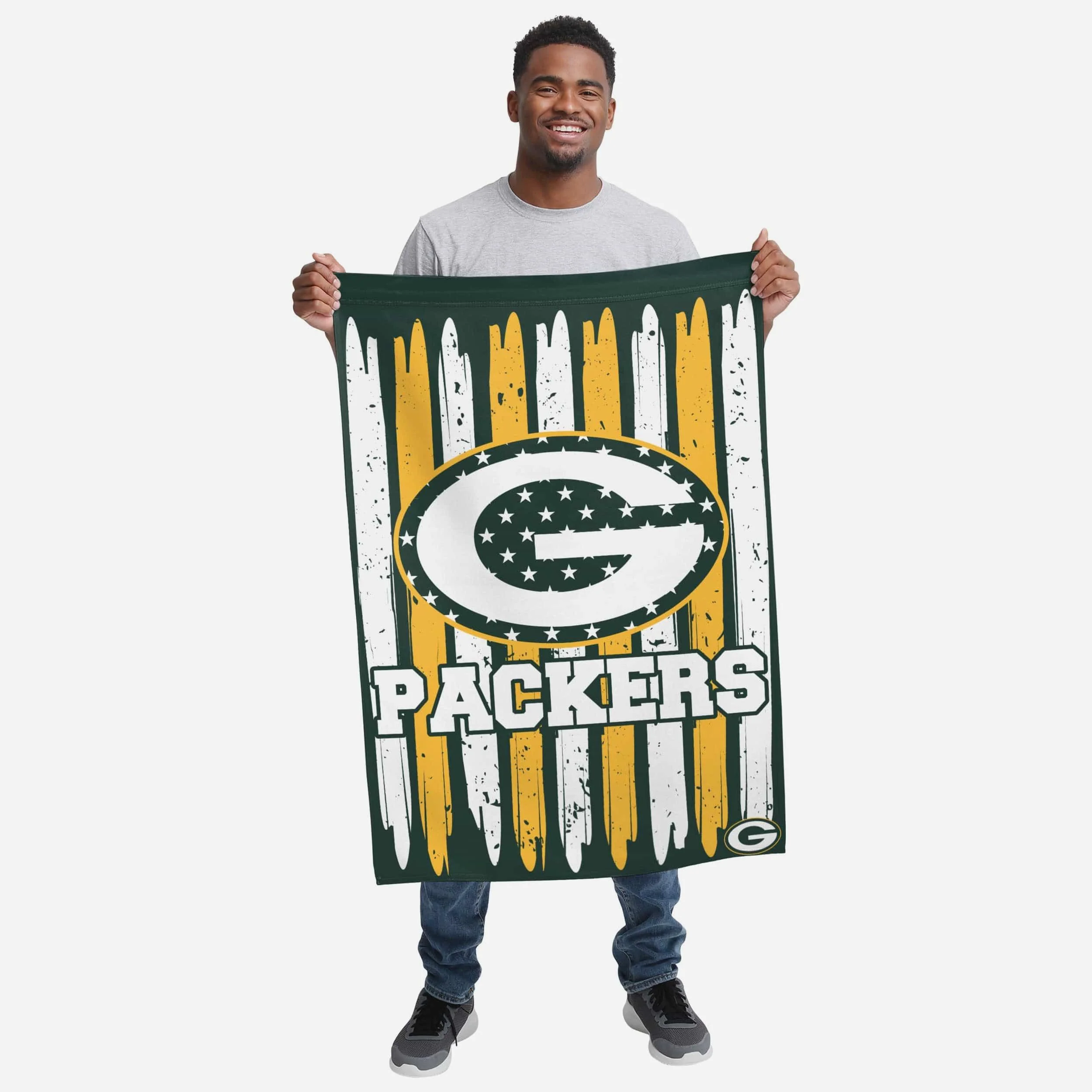 Green Bay Packers Brushstroke Americana Vertical Flag - Image 2