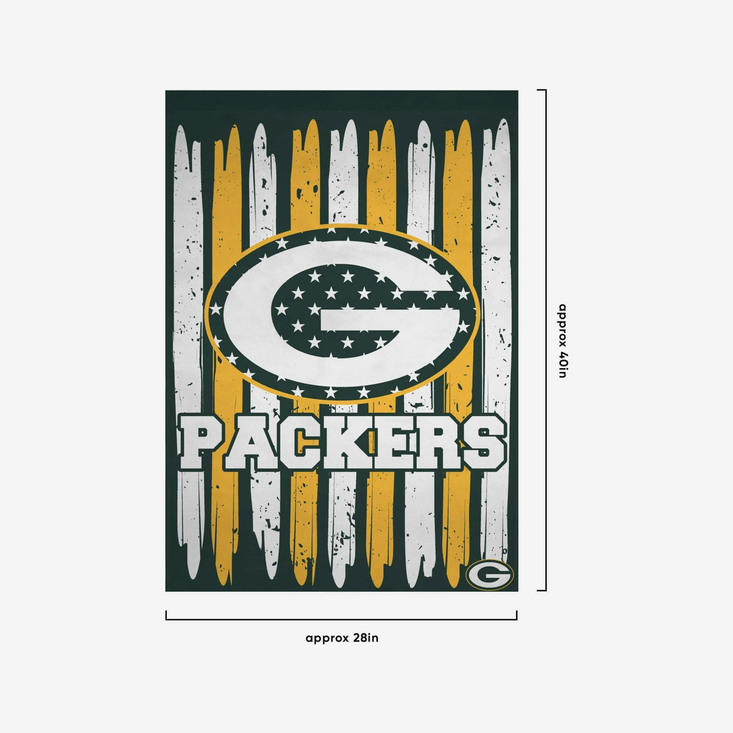 Green Bay Packers Brushstroke Americana Vertical Flag - Image 3