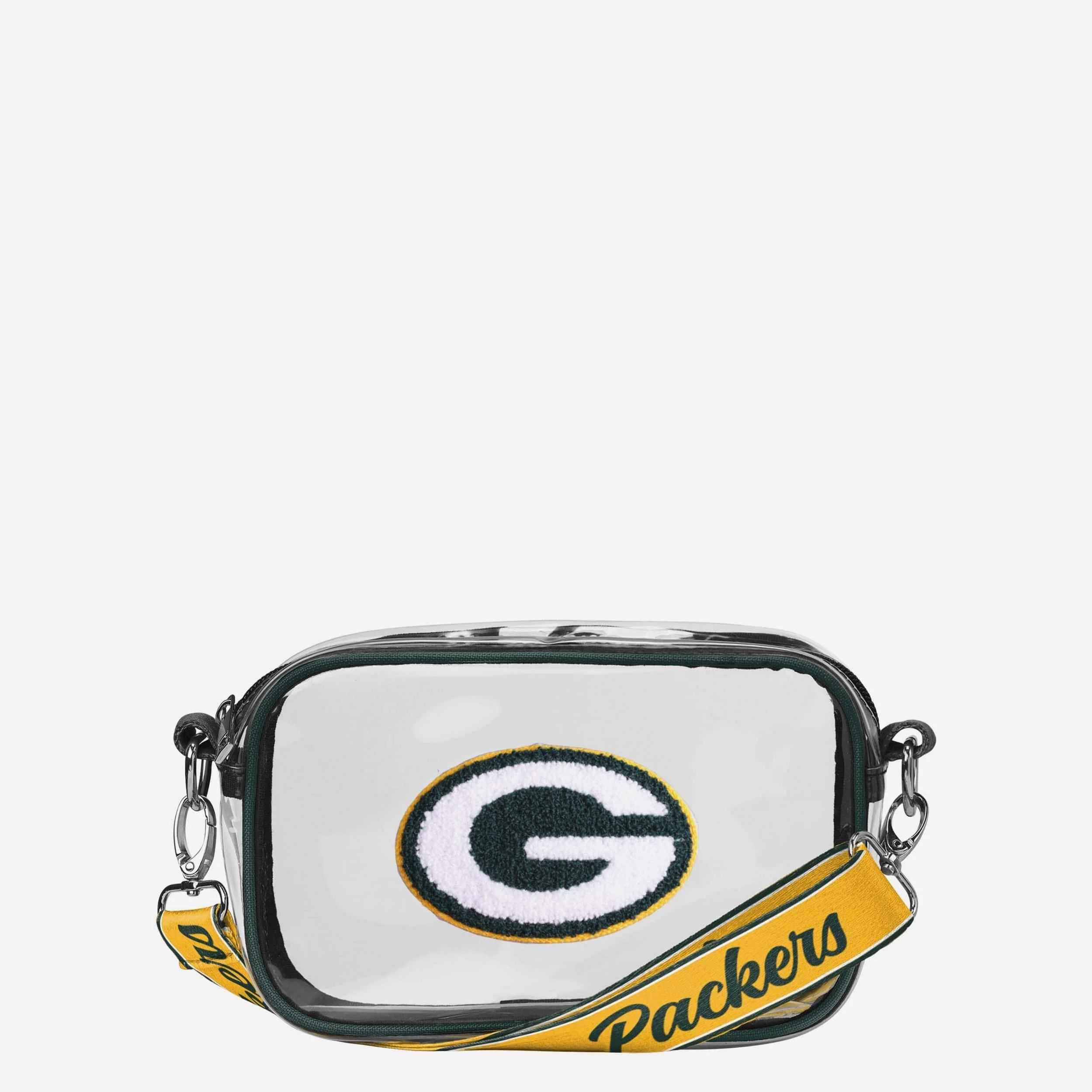 Green Bay Packers Chenille Logo Clear Crossbody Bag