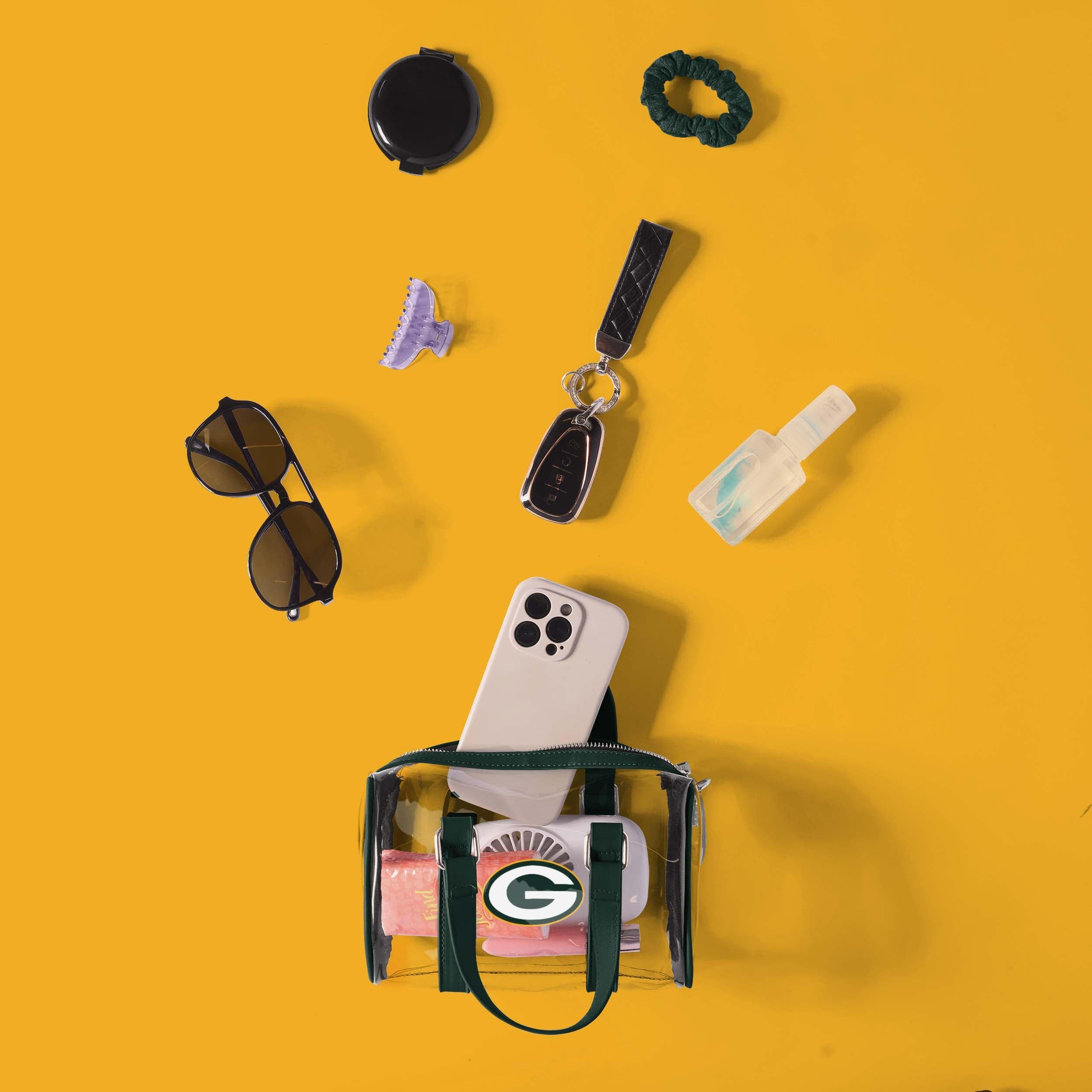 Green Bay Packers Clear Barrel Bag - Image 3
