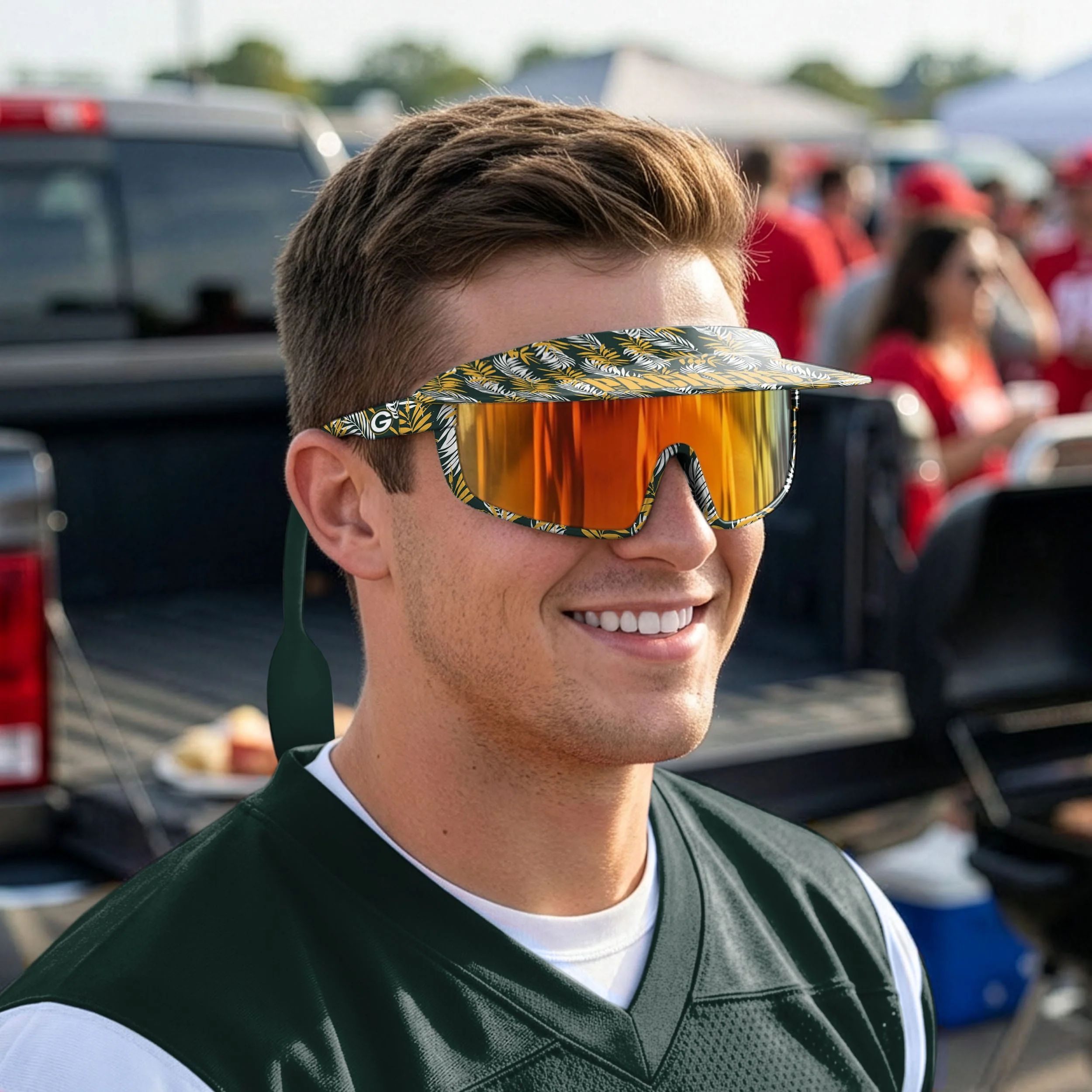 Green Bay Packers Floral Visor Sunglasses - Image 4