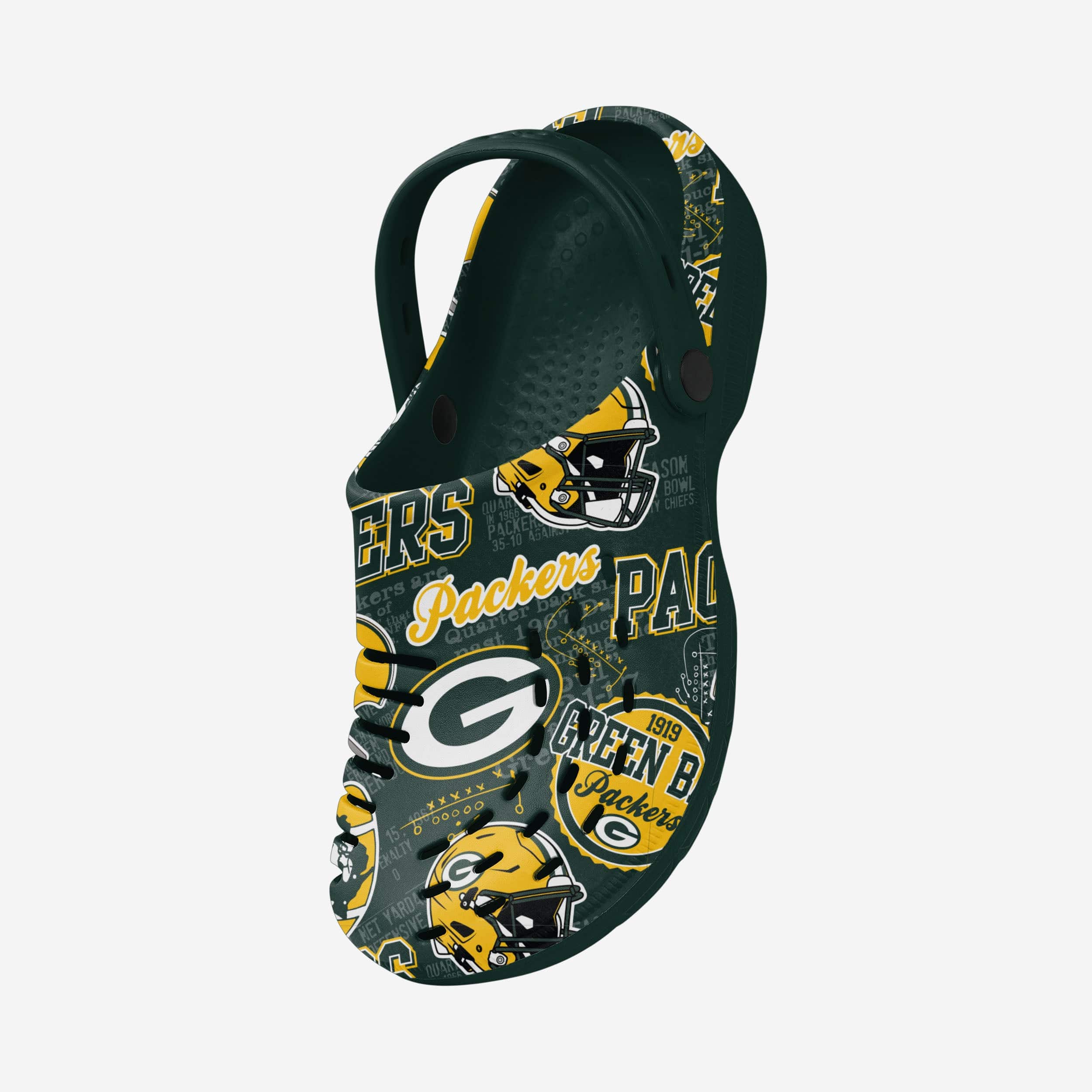 Green Bay Packers Historic Print Clog With Strap - Image 2