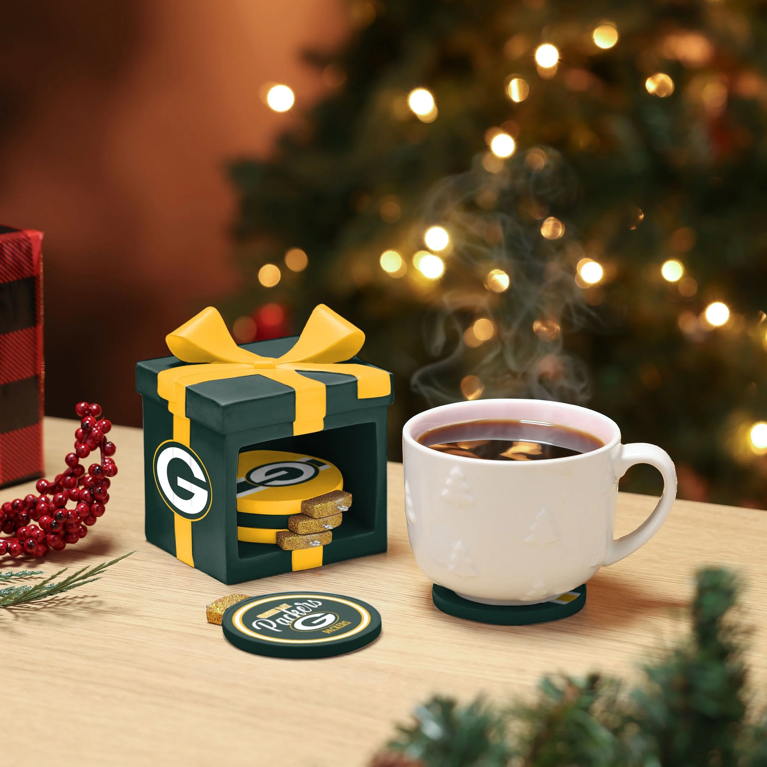 Green Bay Packers Holiday 5 Pack Coaster Set - Image 2