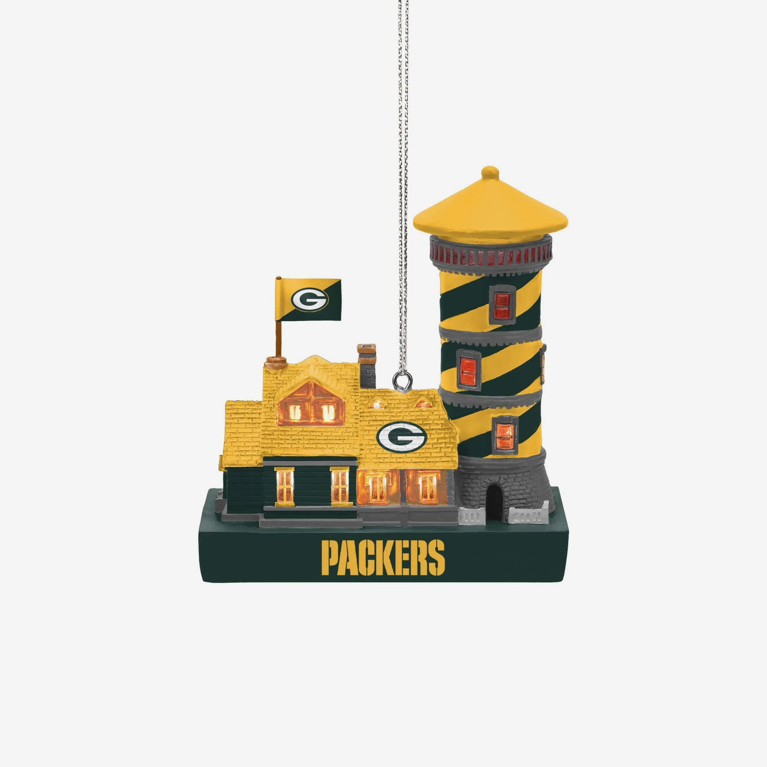 Green Bay Packers Light Up Resin Lighthouse Ornament