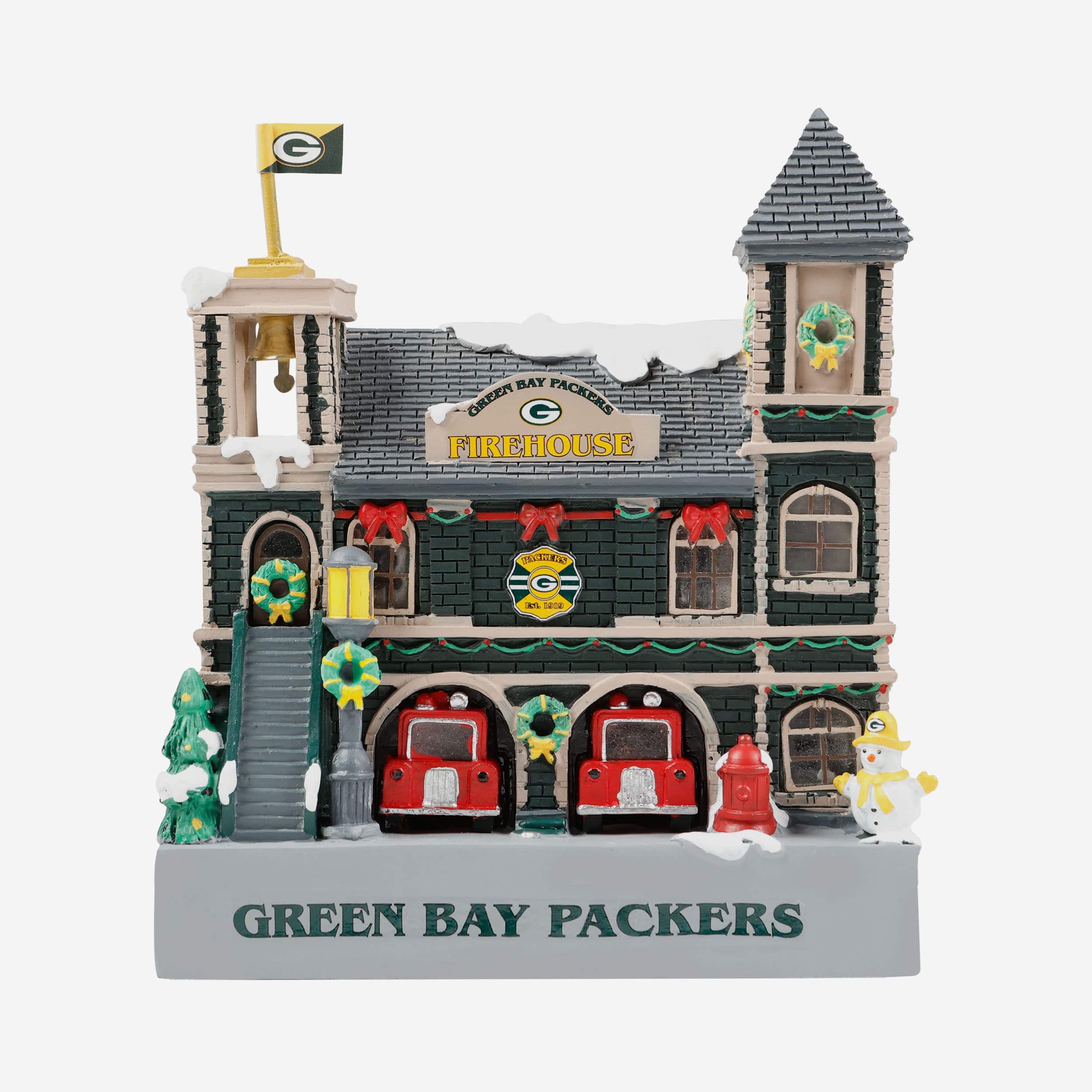 Green Bay Packers Light Up Resin Team Firehouse