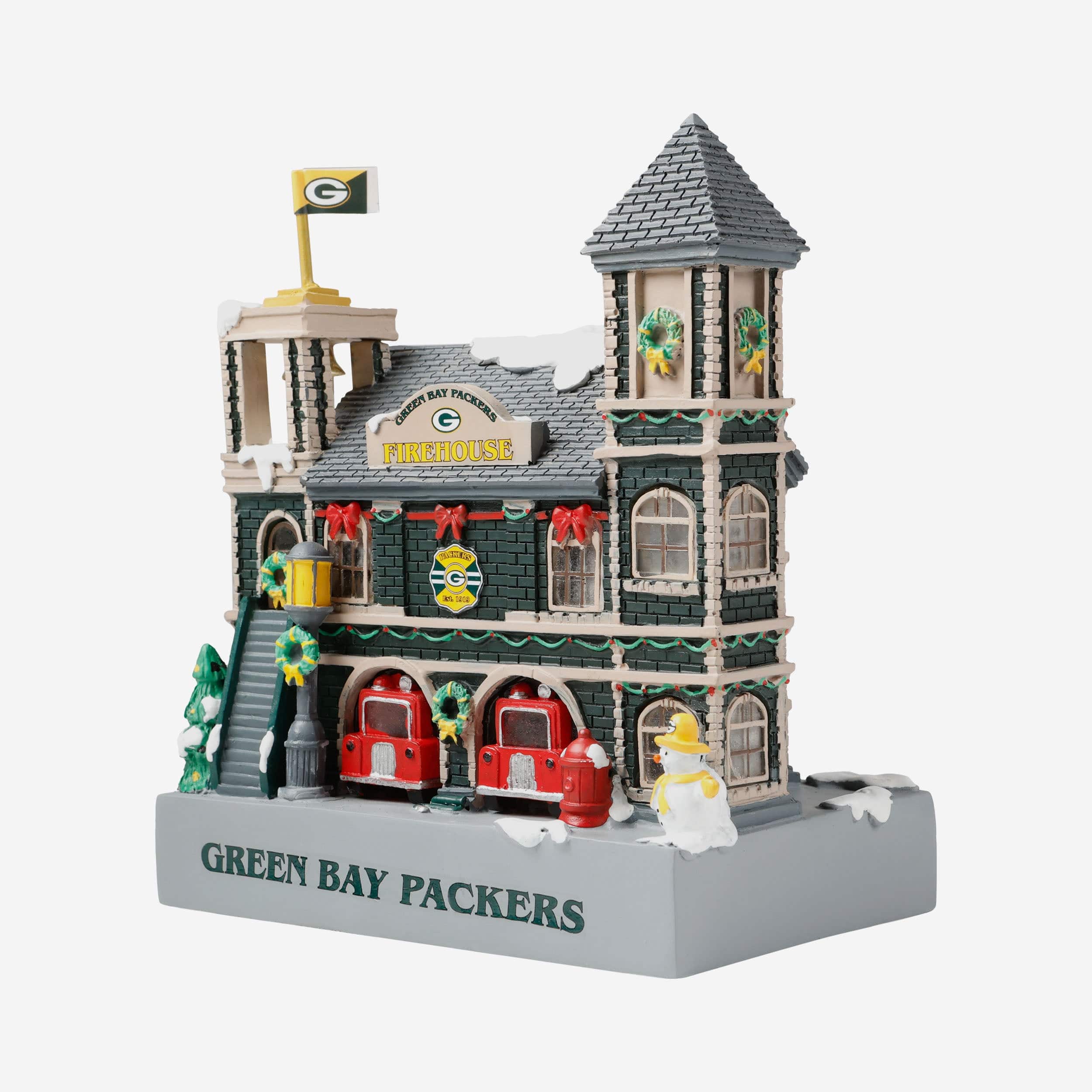Green Bay Packers Light Up Resin Team Firehouse - Image 4