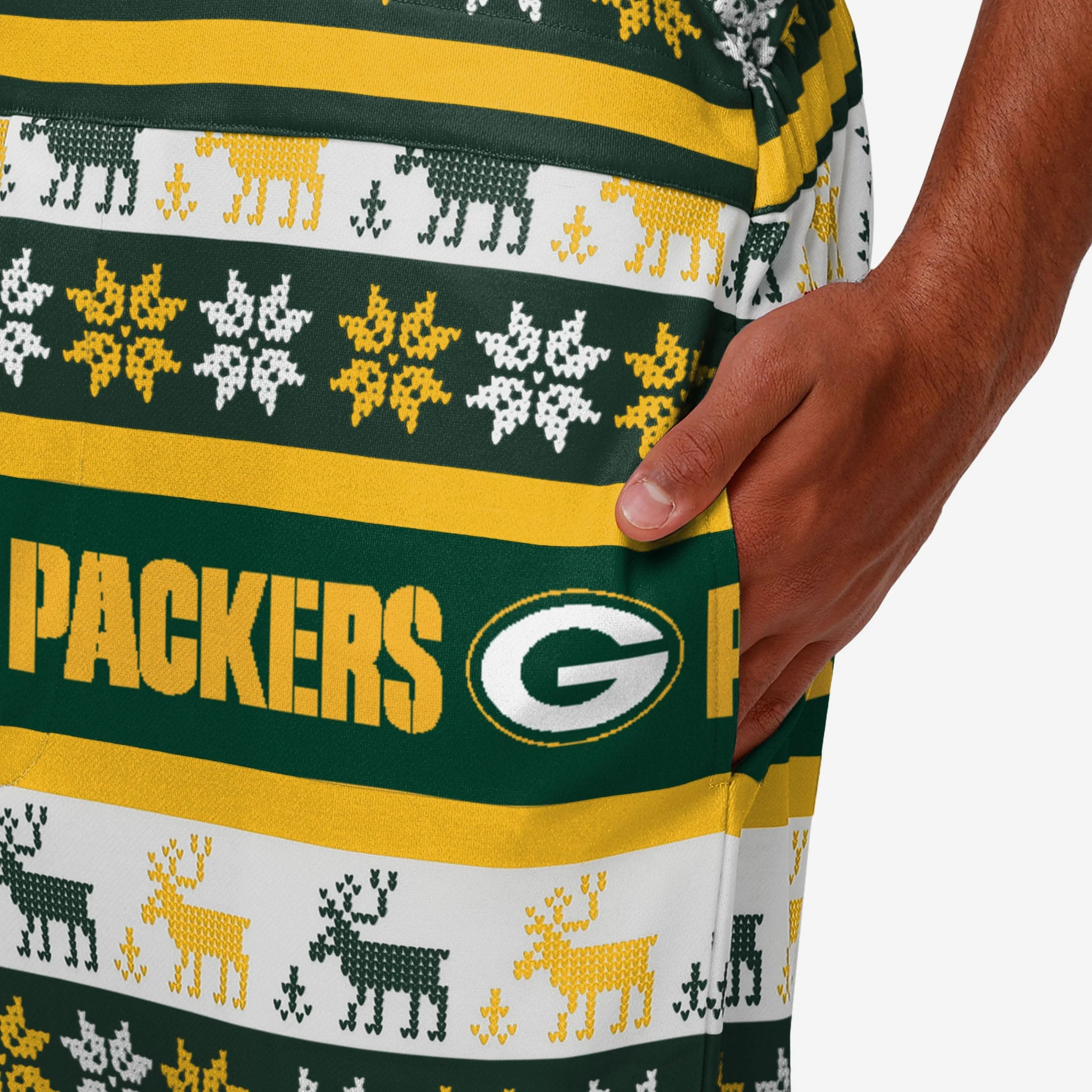 Green Bay Packers Mens Ugly Home Gating Bib Overalls - Image 5