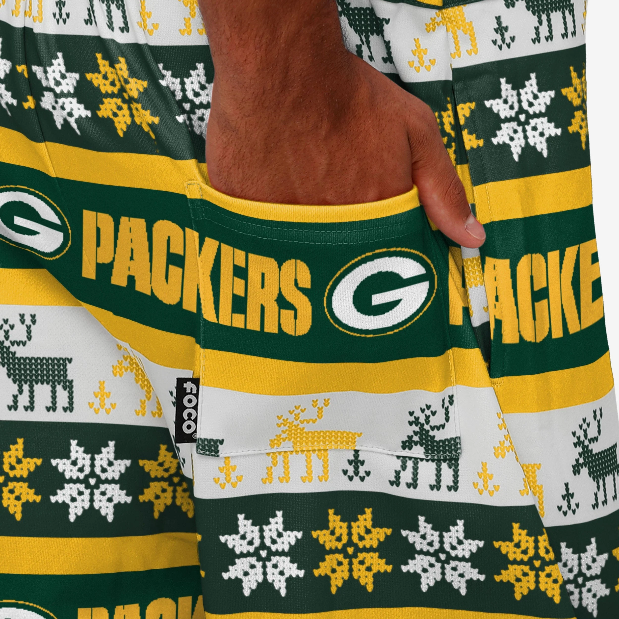 Green Bay Packers Mens Ugly Home Gating Bib Overalls - Image 6