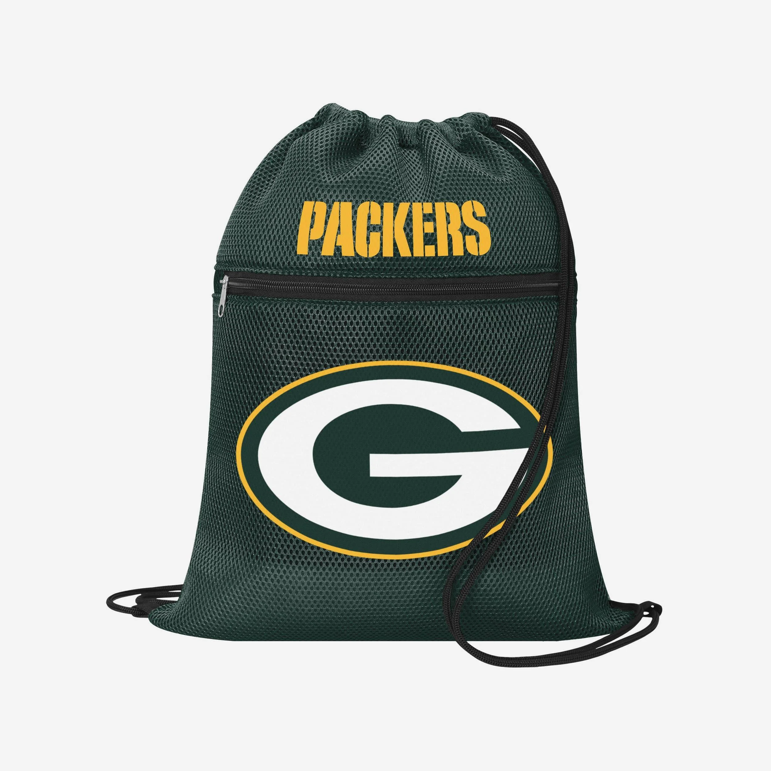 Green Bay Packers Mesh Pocket Drawstring Backpack - Image 3