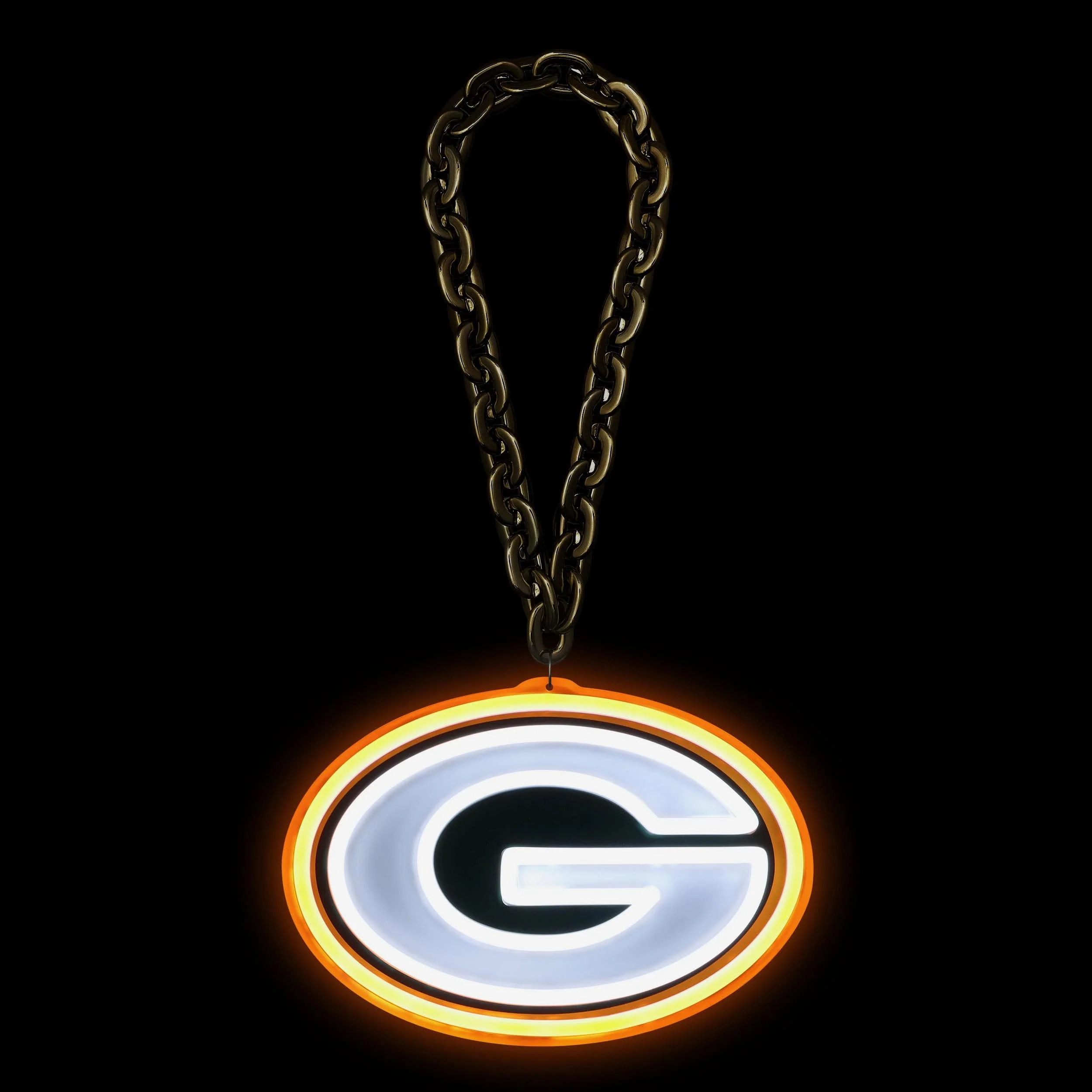 Green Bay Packers Neon Light Up Big Logo Chain - Image 2