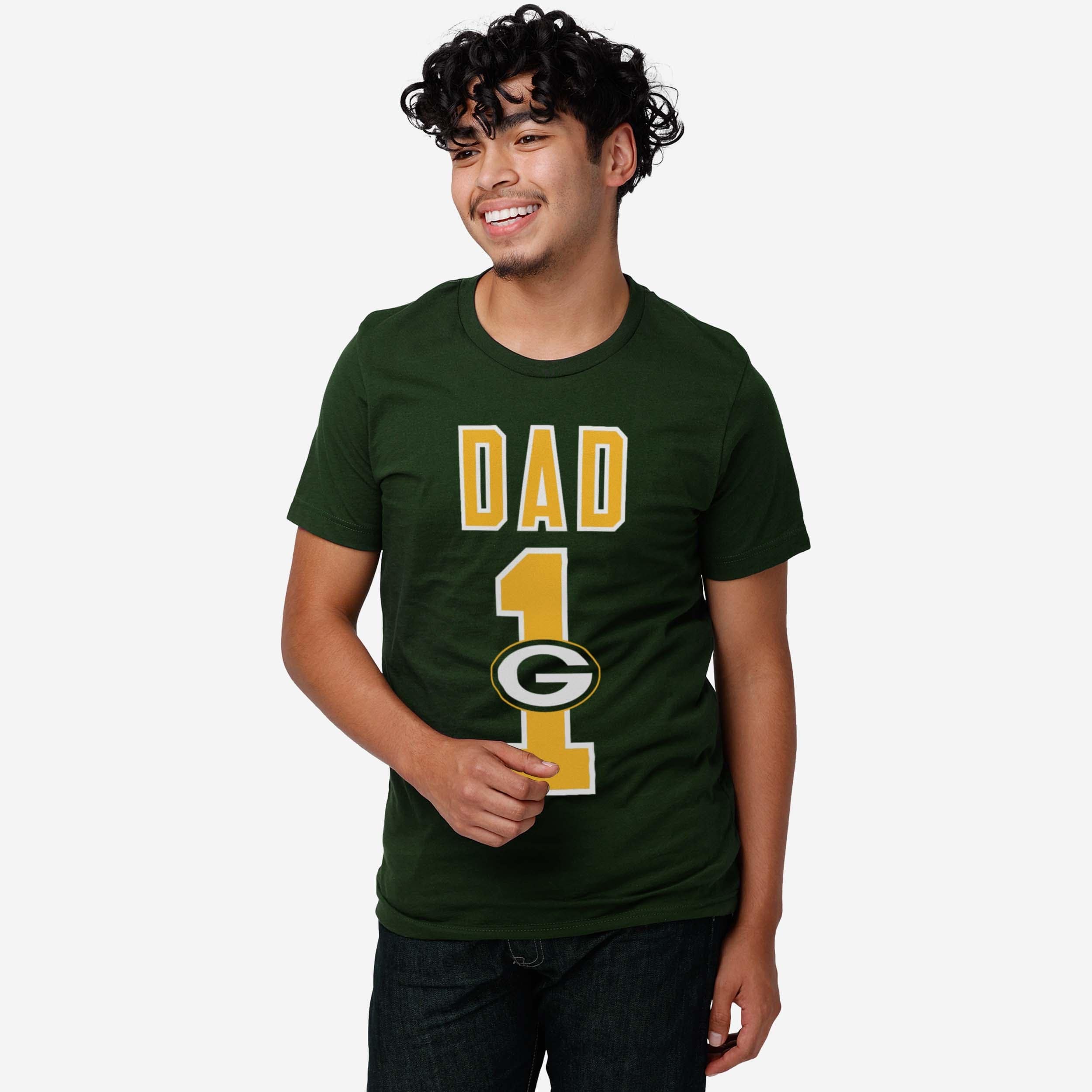 Green Bay Packers Number 1 Dad T-Shirt - Image 2