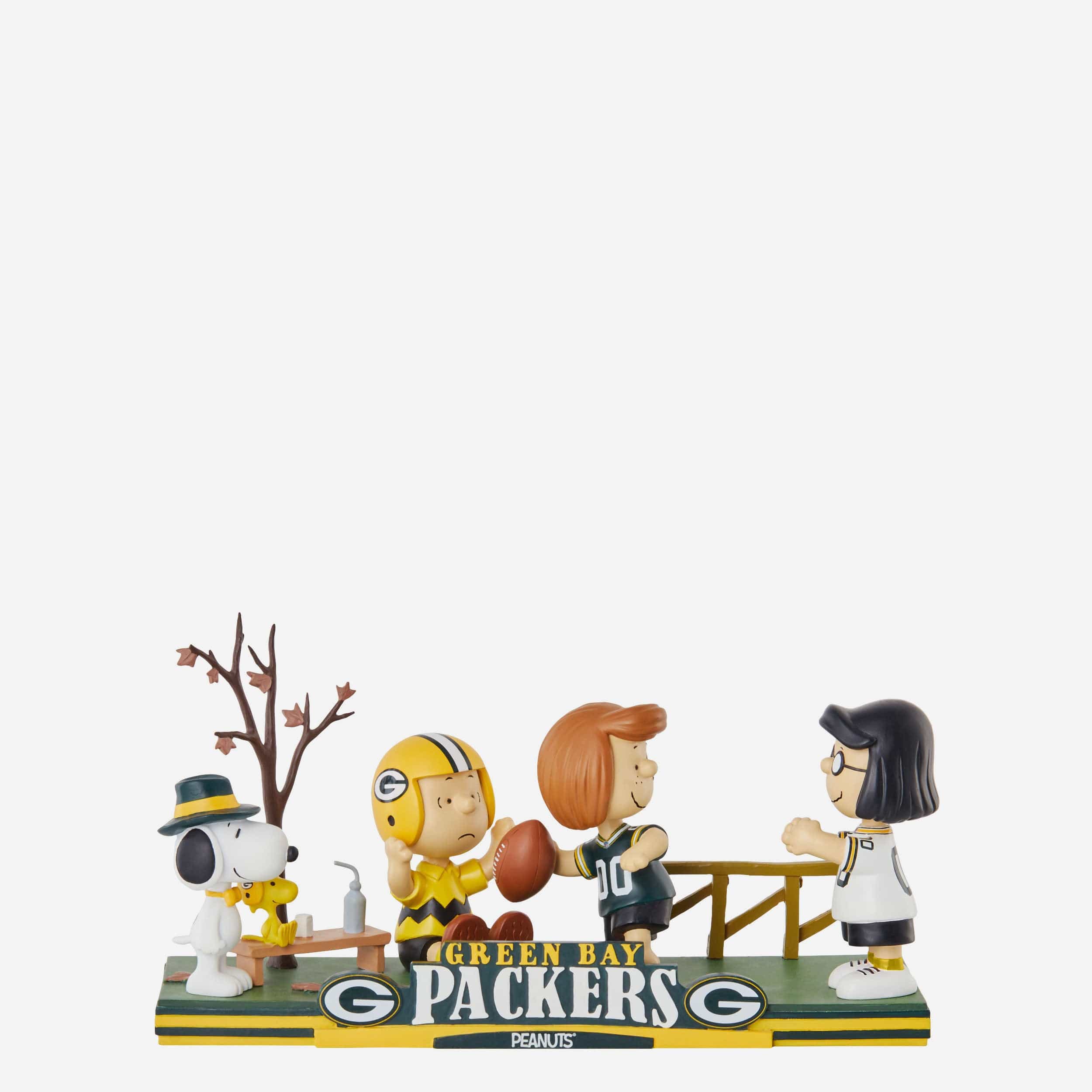 Green Bay Packers Peanuts Gang Mini Bobblehead Scene