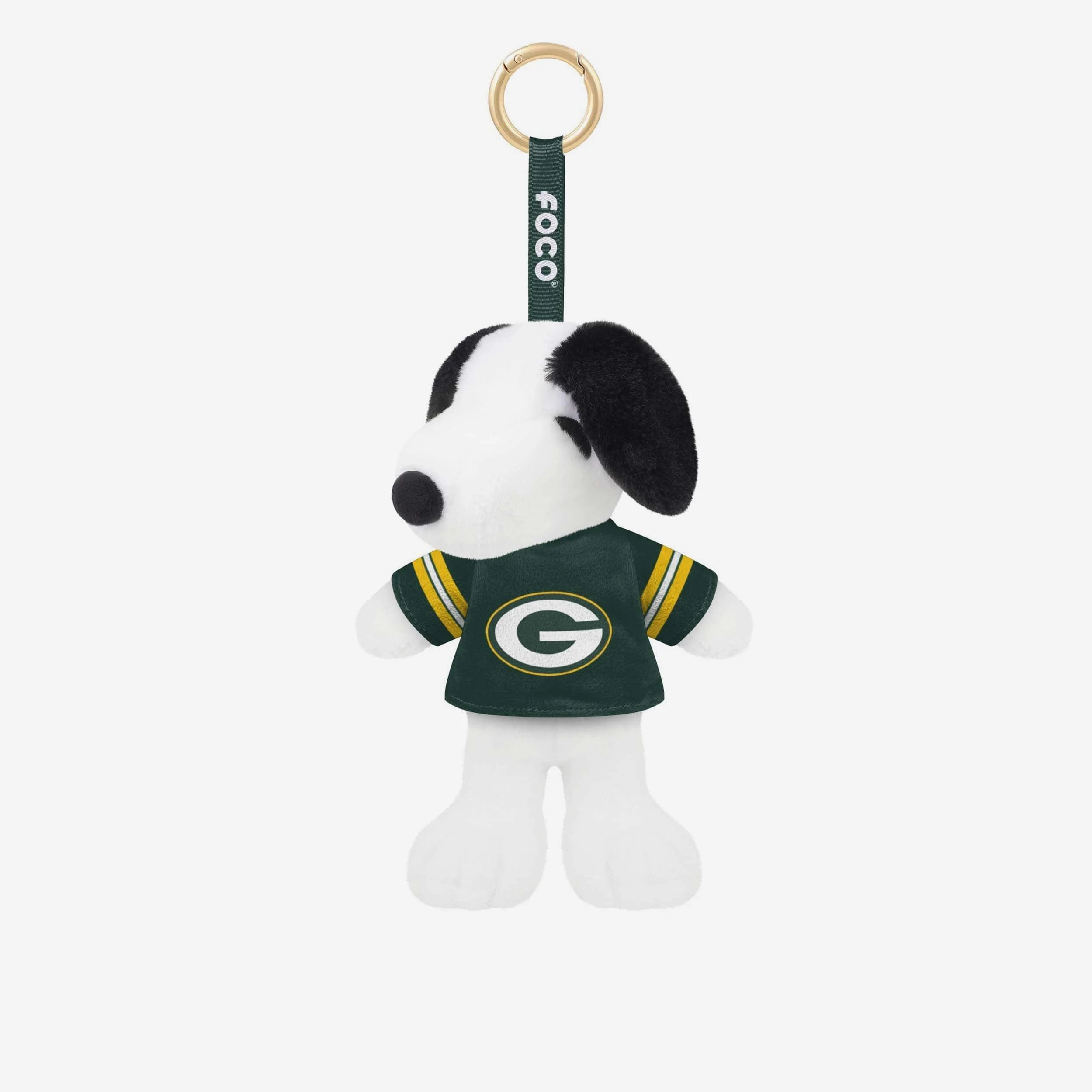 Green Bay Packers Plush Snoopy Peanuts Bag Charm Keychain