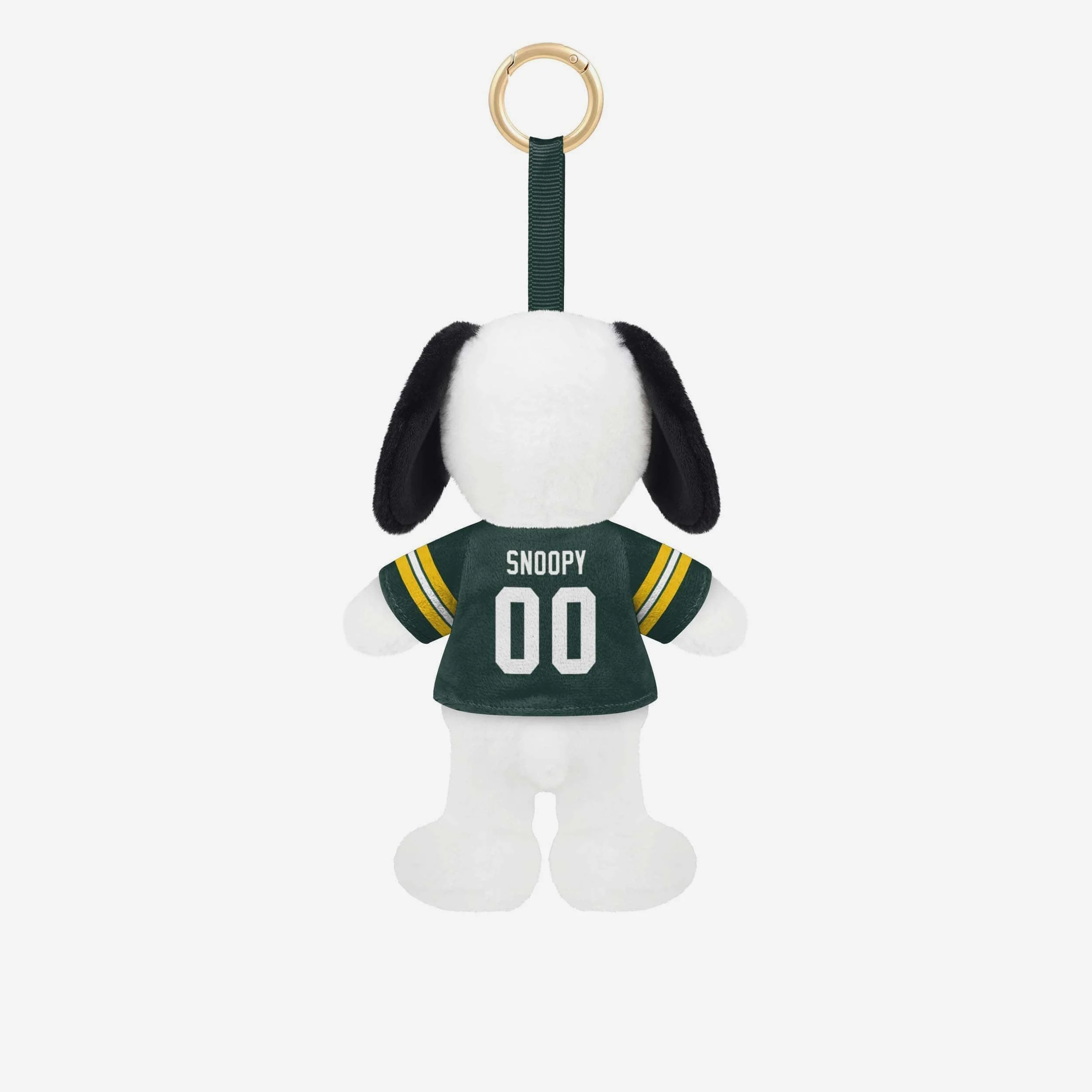 Green Bay Packers Plush Snoopy Peanuts Bag Charm Keychain - Image 2
