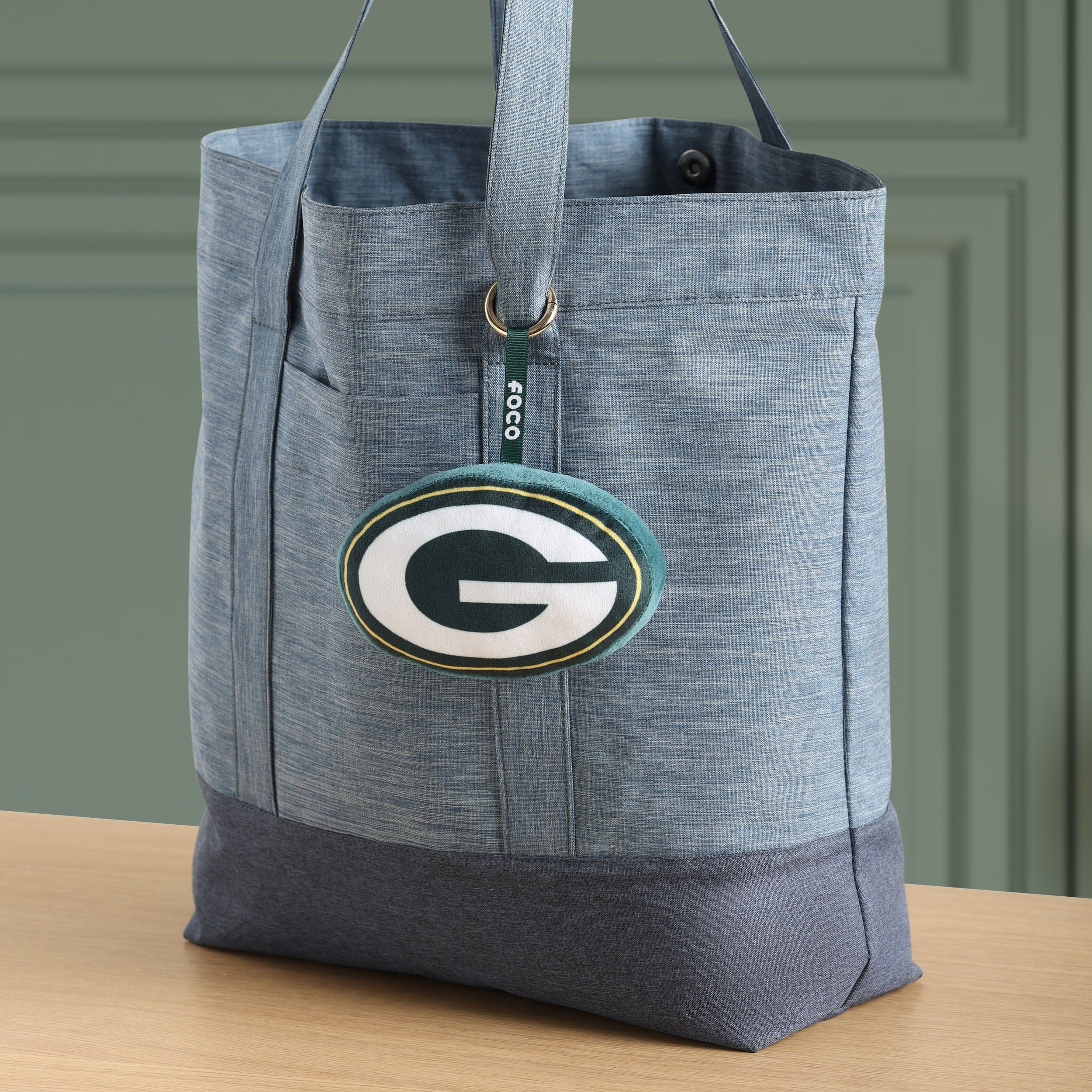 Green Bay Packers Plush Team Logo Bag Charm Keychain - Image 2