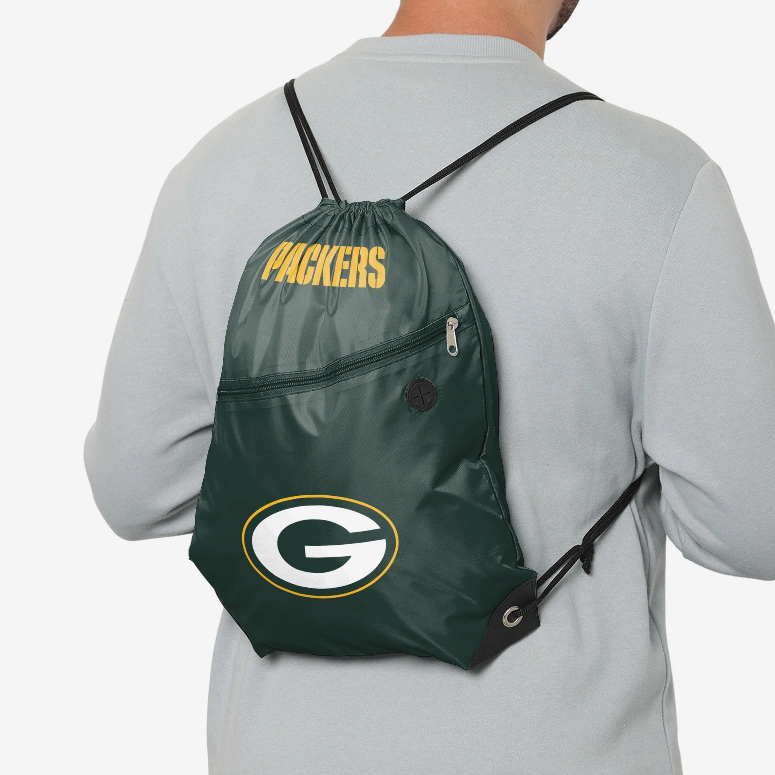 Green Bay Packers Pocket Drawstring Backpack - Image 3