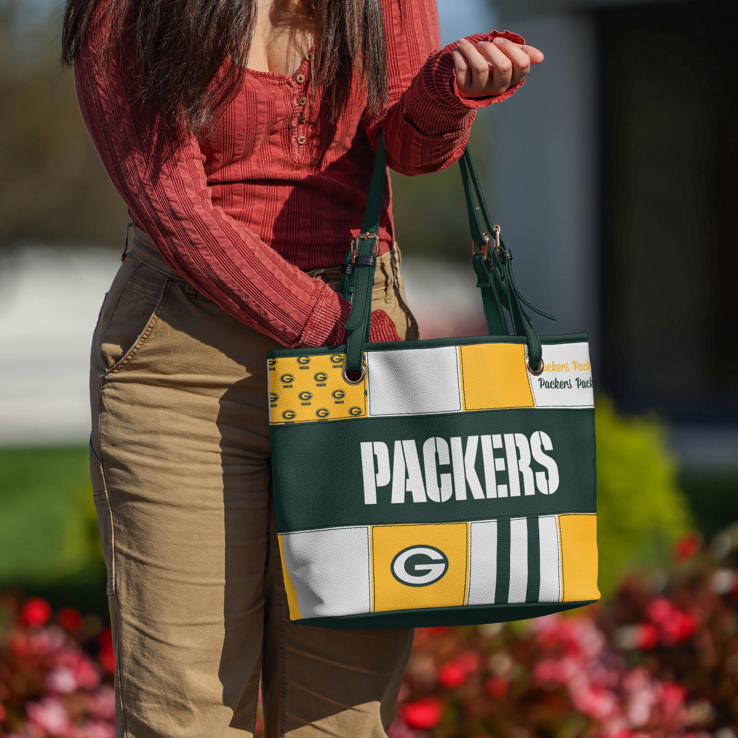 Green Bay Packers Printed Collage Tote - Image 3