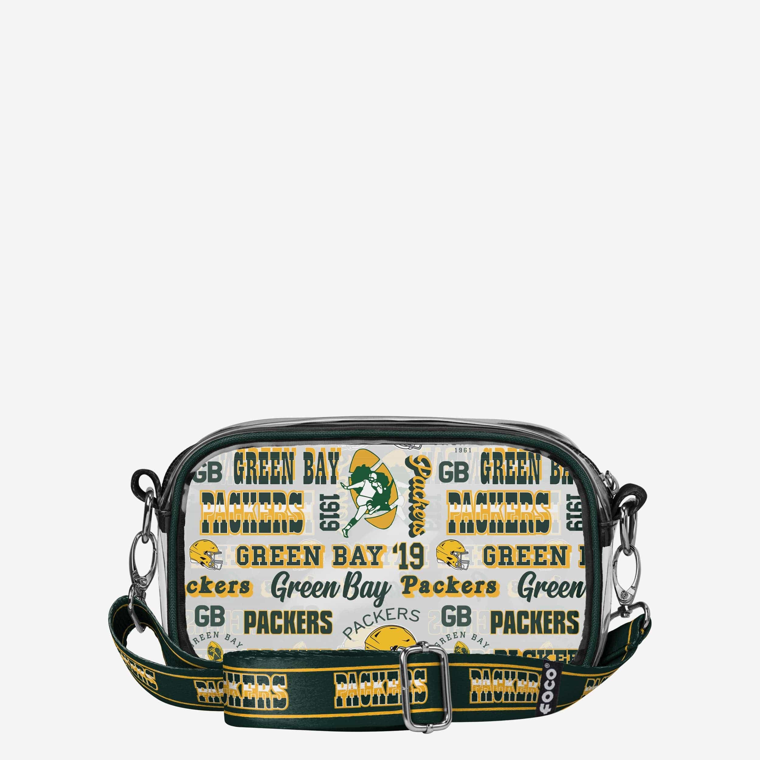 Green Bay Packers Repeat Retro Print Clear Crossbody Bag - Image 5