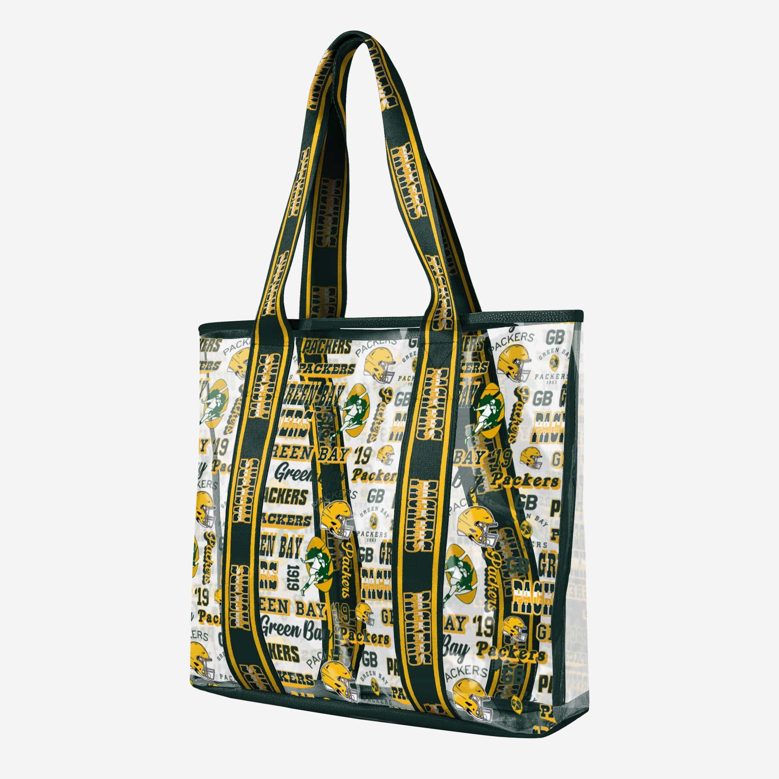 Green Bay Packers Repeat Retro Print Clear Tote Bag - Image 2