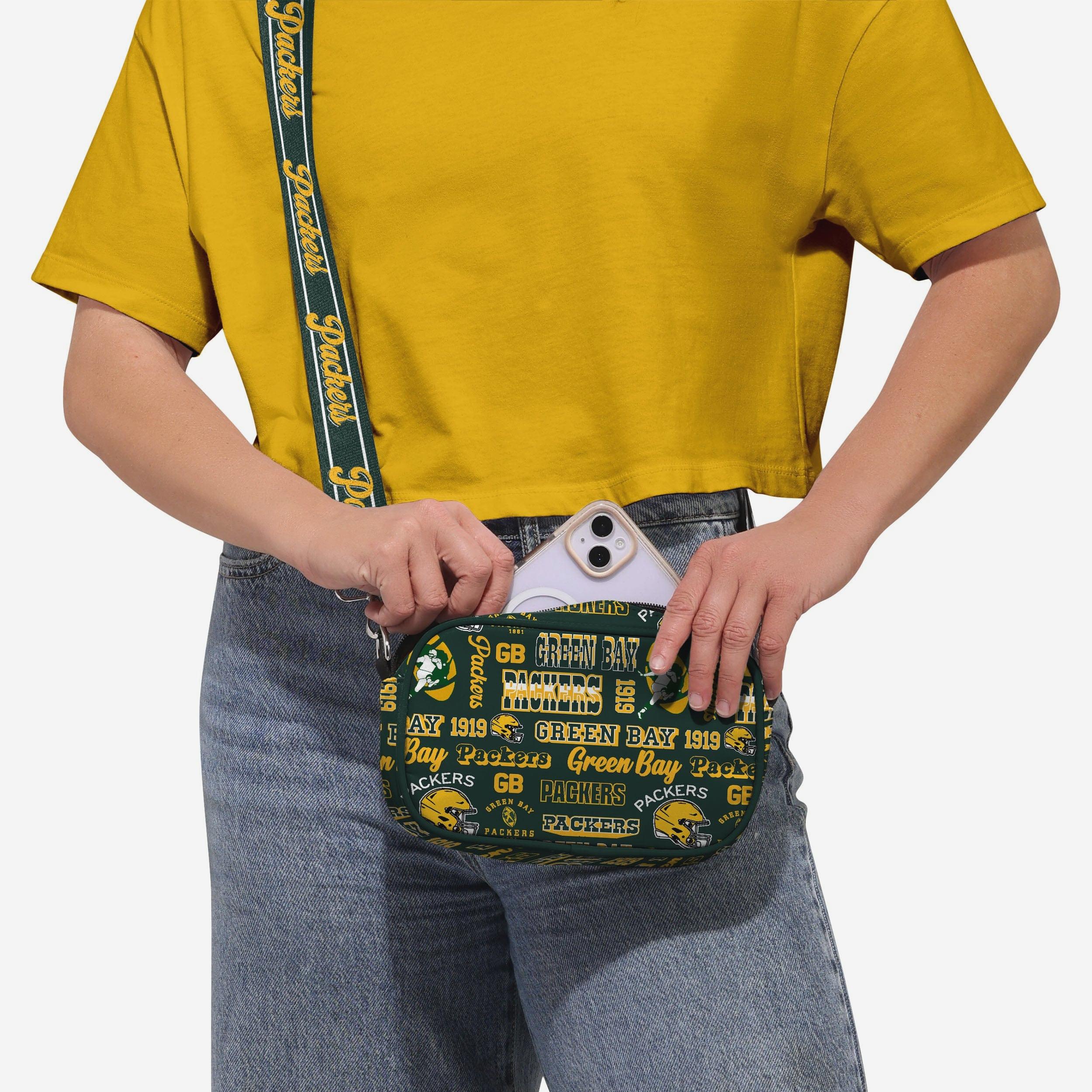 Green Bay Packers Repeat Retro Print Nylon Crossbody Bag - Image 3