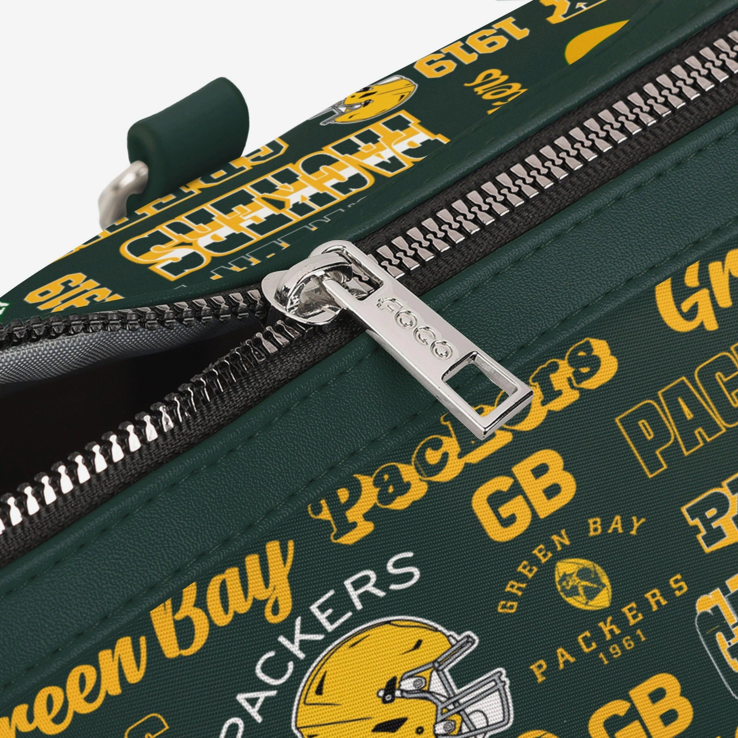 Green Bay Packers Repeat Retro Print Nylon Medium Barrel Bag - Image 5