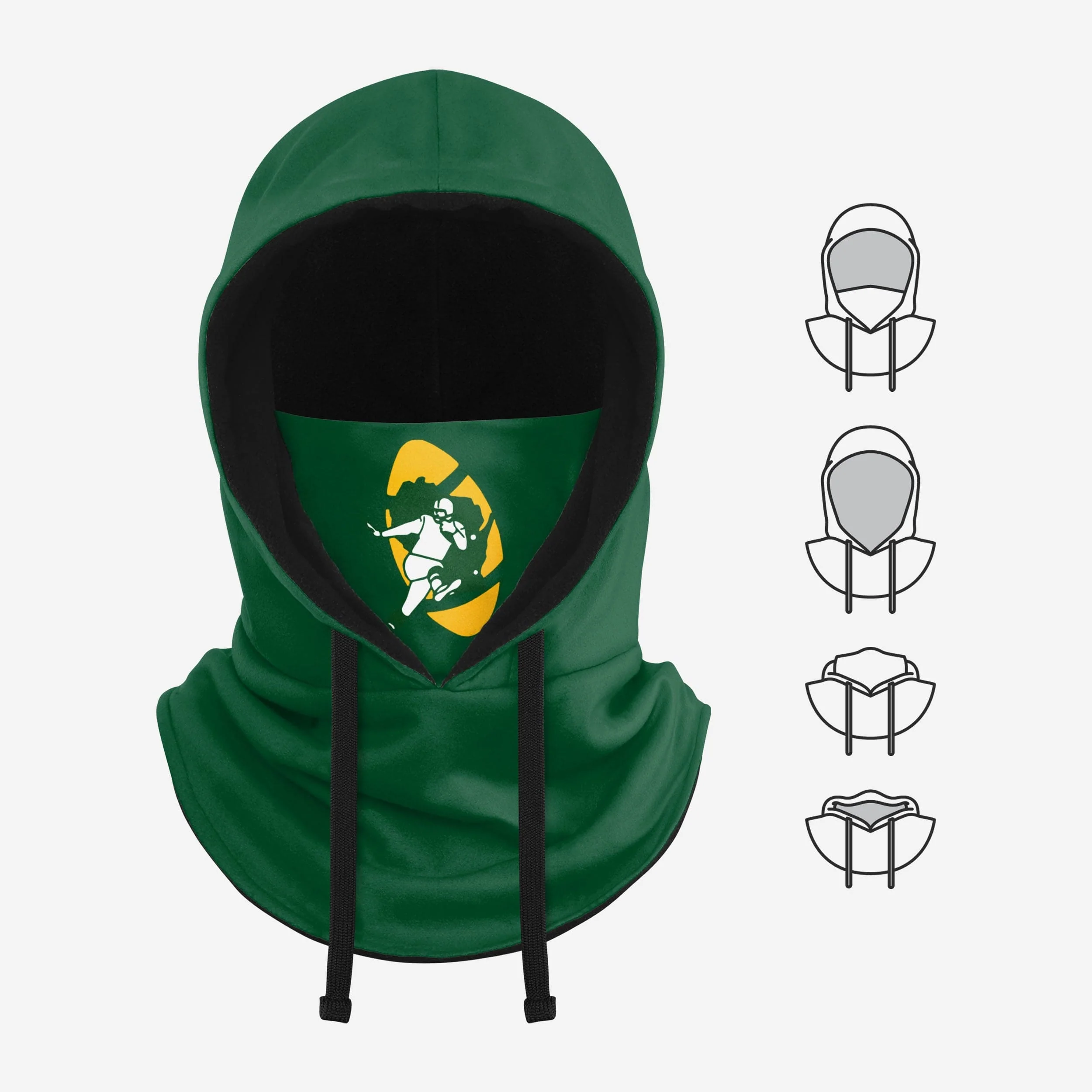 Green Bay Packers Retro Drawstring Hooded Gaiter - Image 5