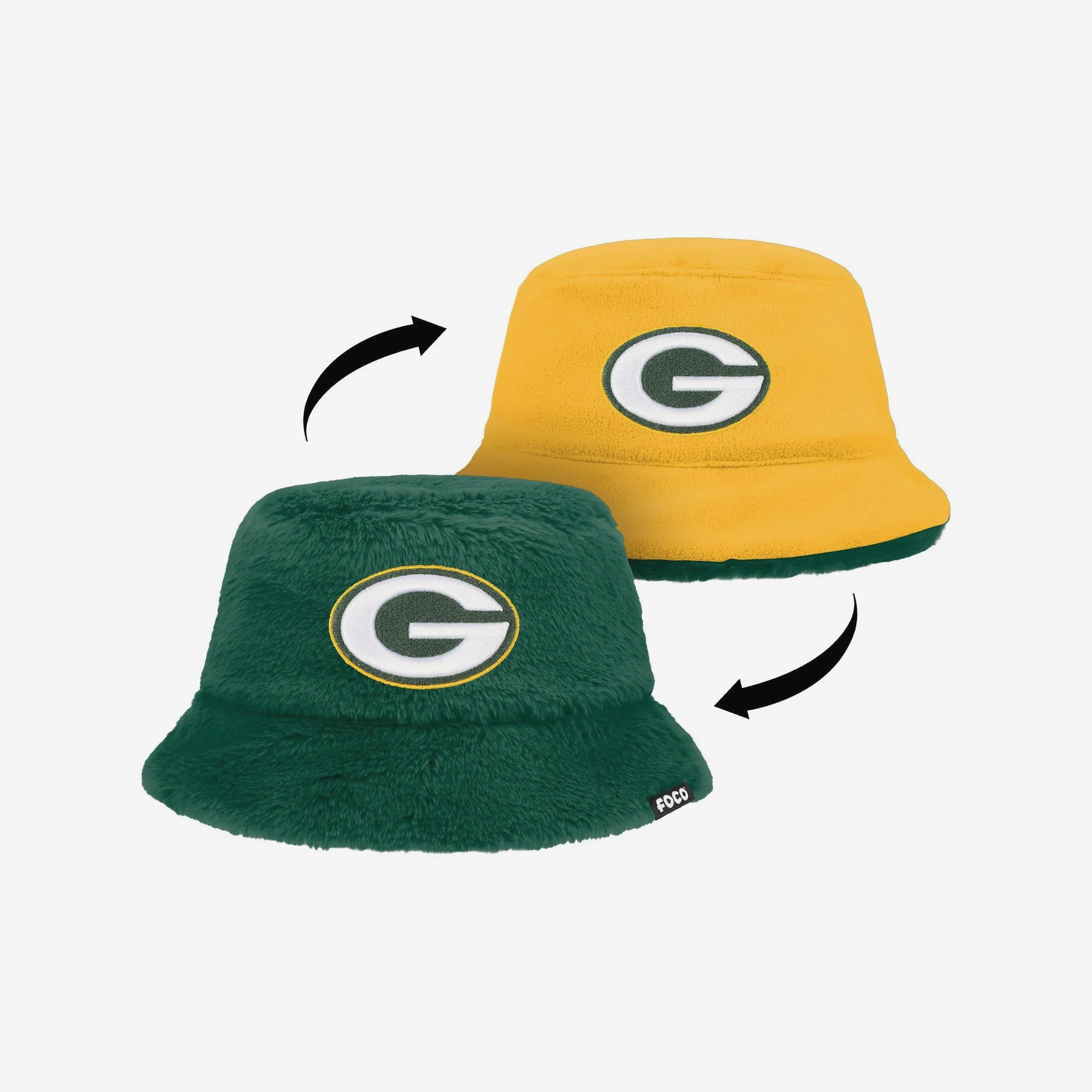 Green Bay Packers Reversible Faux Fur Bucket Hat - Image 4