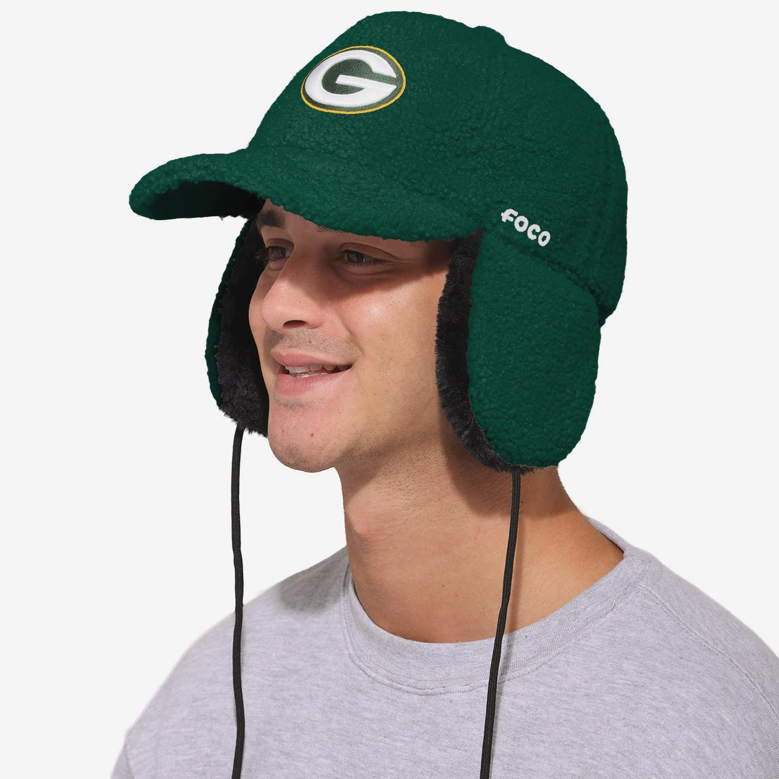 Green Bay Packers Sherpa Trapper Cap - Image 2