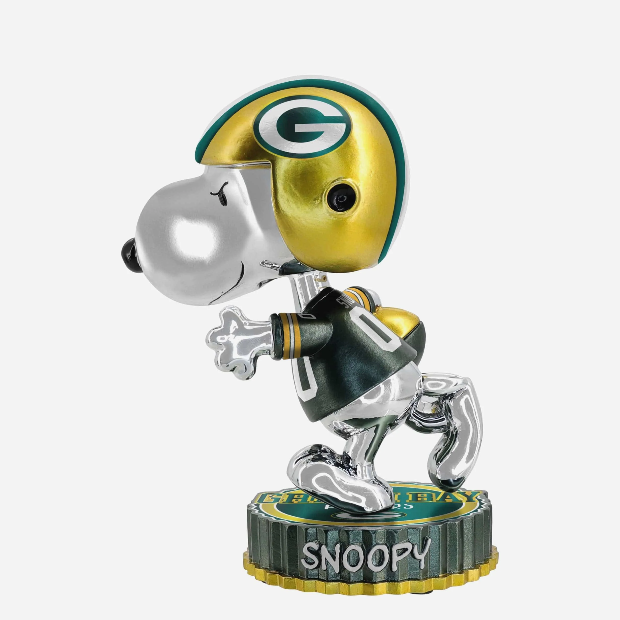 Green Bay Packers Snoopy Peanuts Electroplated Medium Bighead Bobblehead