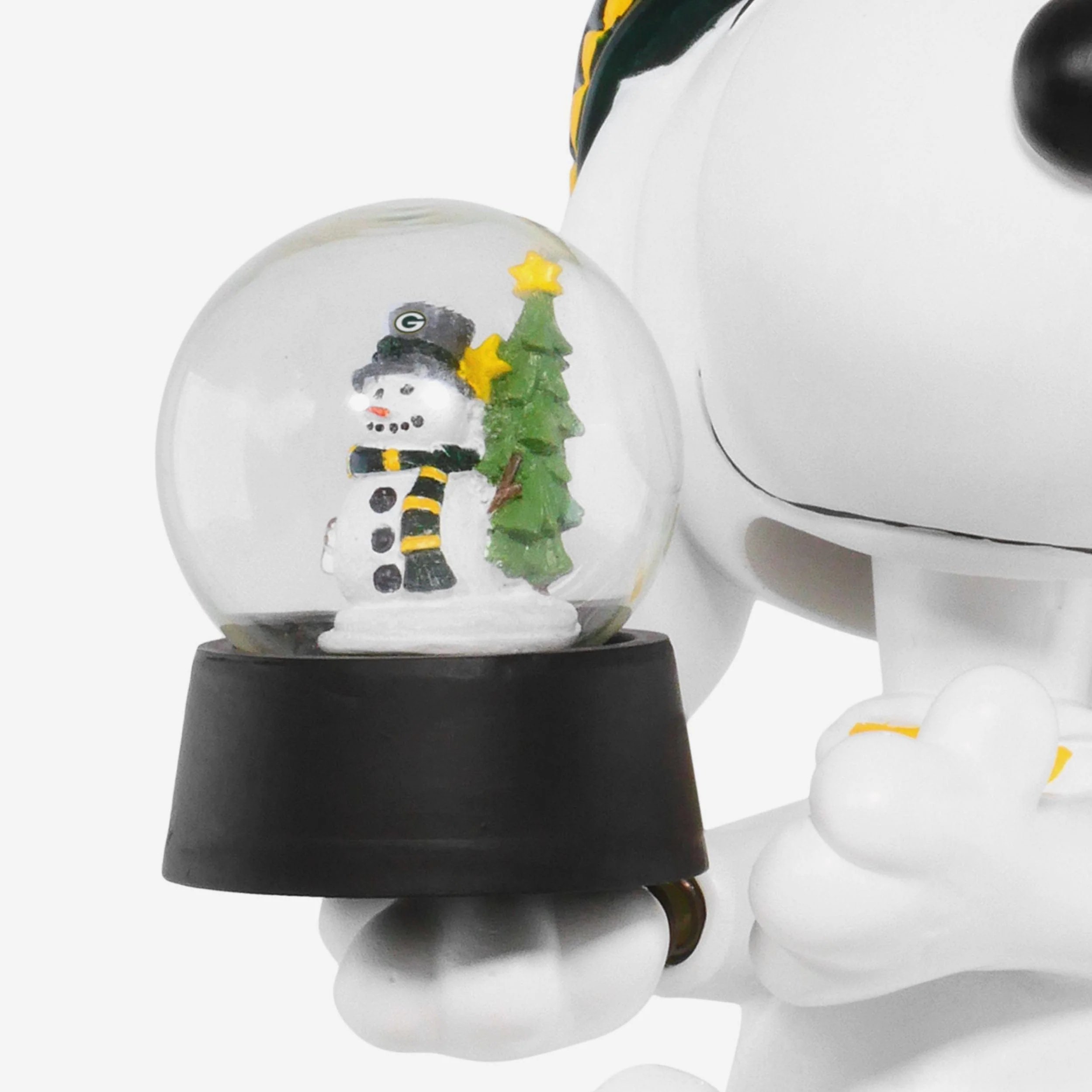 Green Bay Packers Snoopy Peanuts Snow Globe Bobblehead - Image 2
