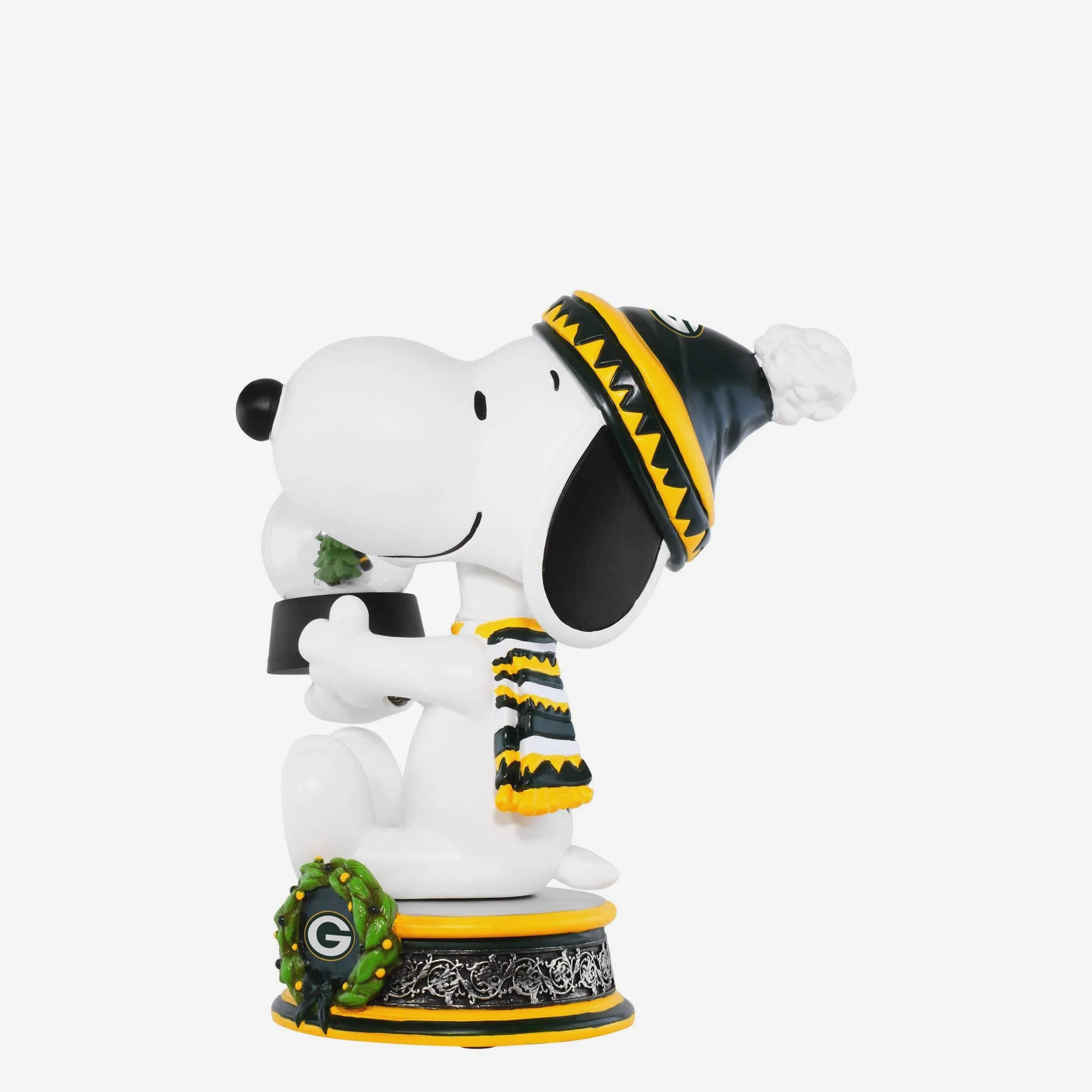 Green Bay Packers Snoopy Peanuts Snow Globe Bobblehead - Image 4