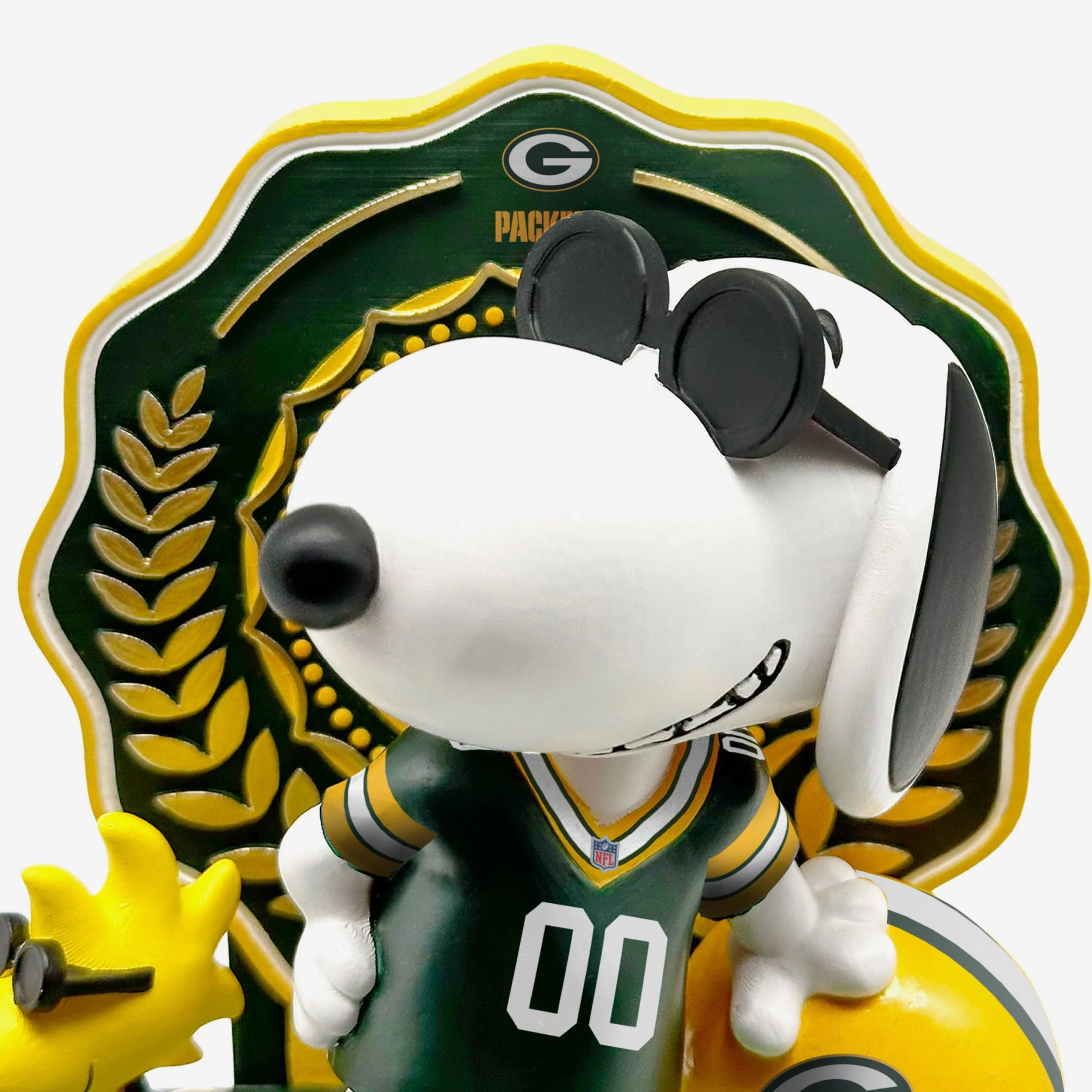 Green Bay Packers Snoopy & Woodstock Joe Cool Peanuts Dual Bobblehead - Image 2