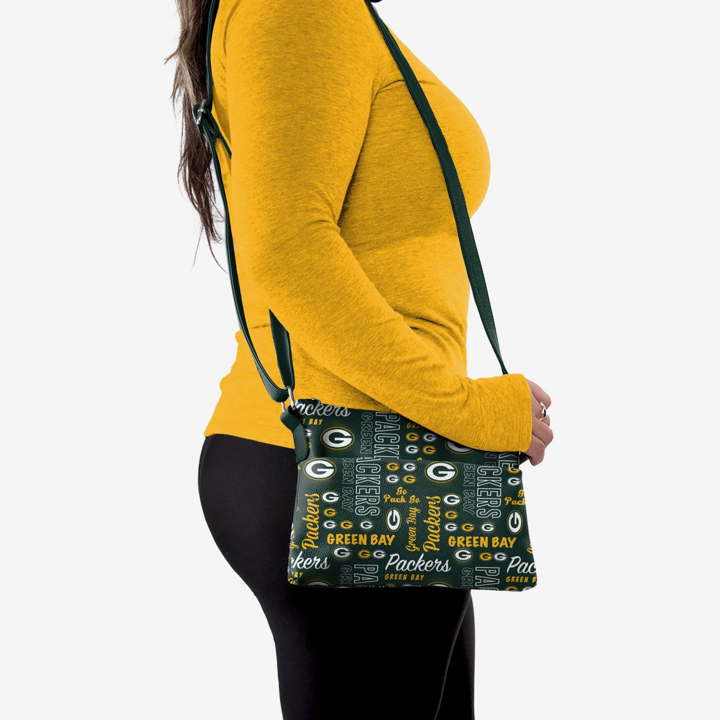 Green Bay Packers Spirited Style Printed Collection Foldover Tote Bag - Image 2