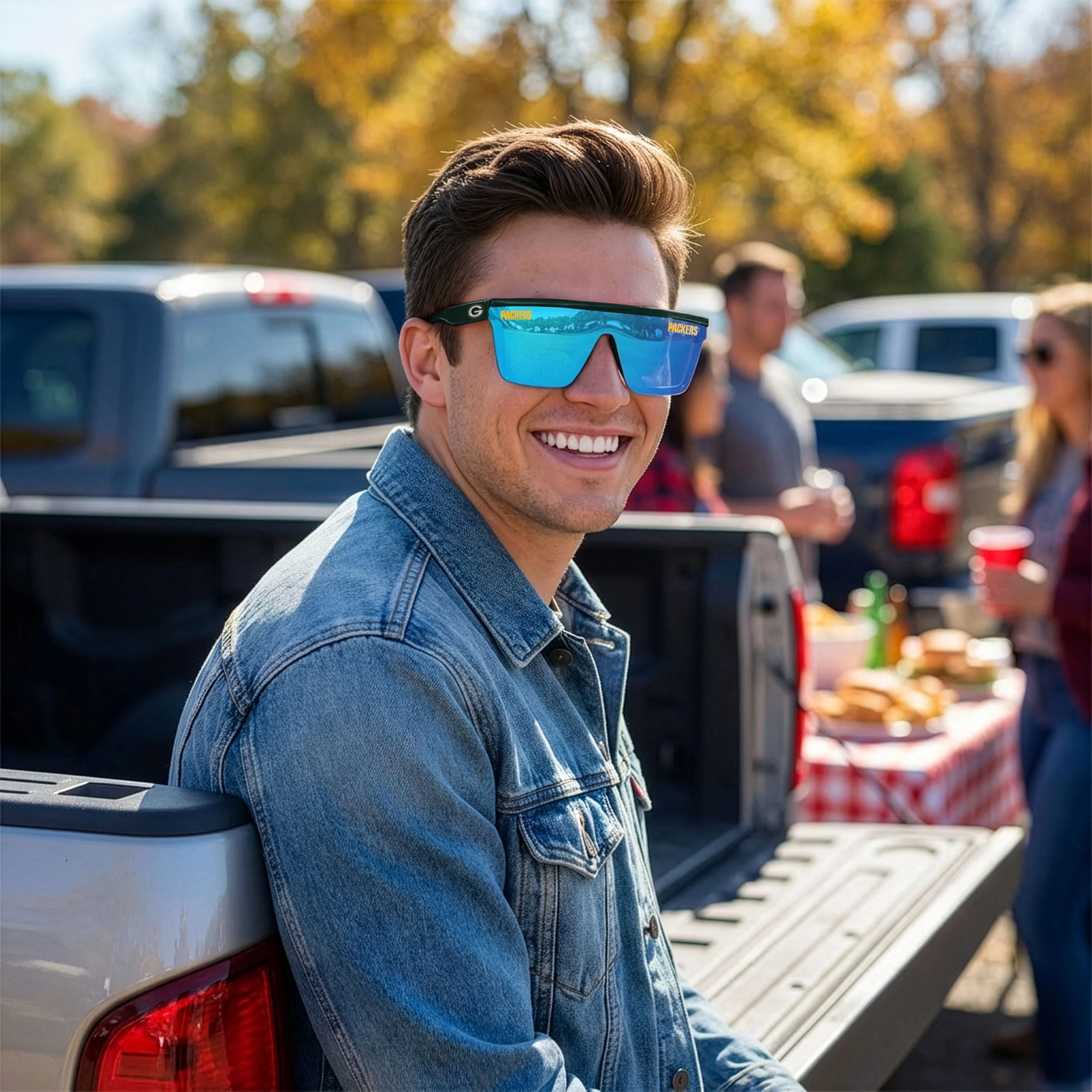 Green Bay Packers Square Flat Top Sunglasses - Image 3