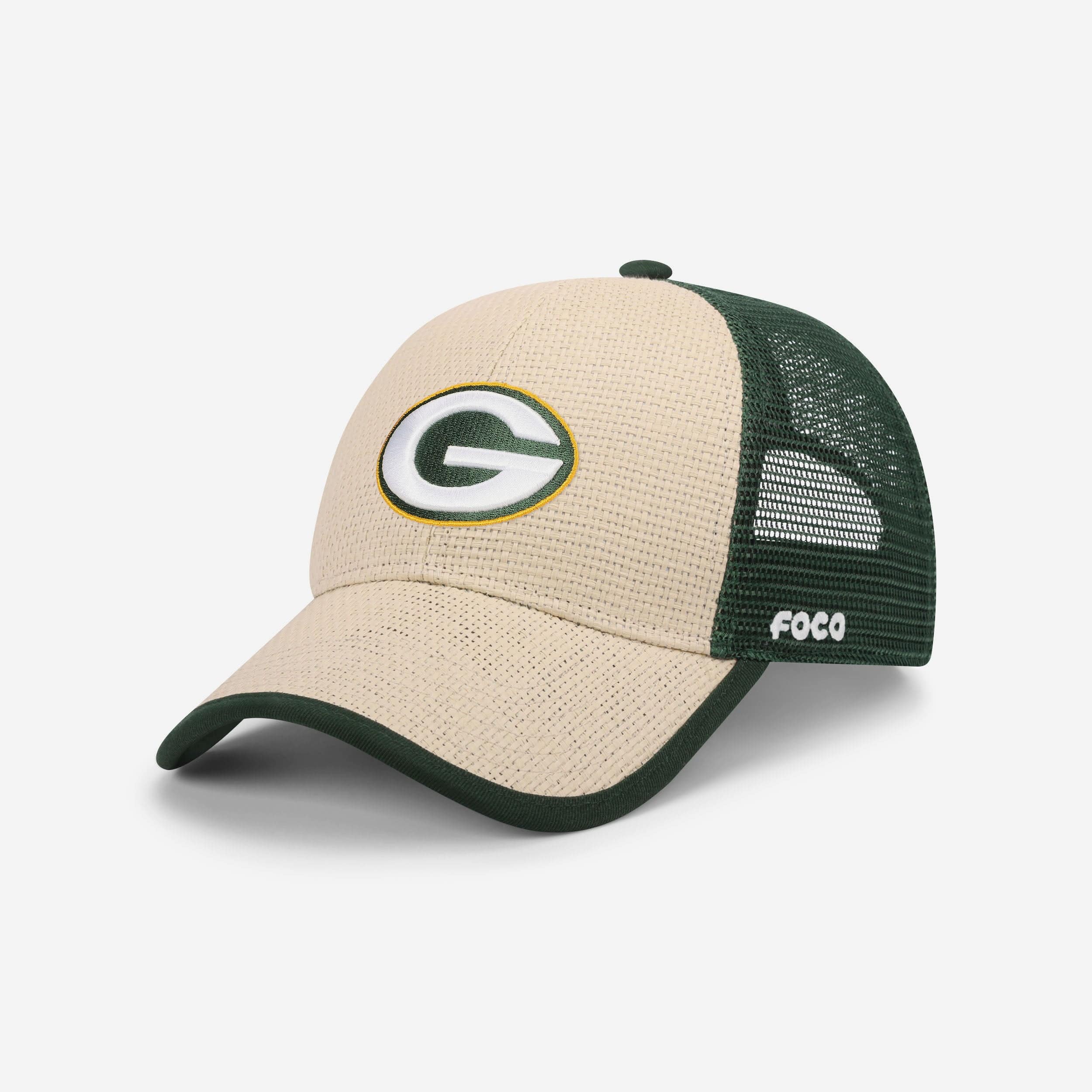 Green Bay Packers Straw Casual Trucker Cap