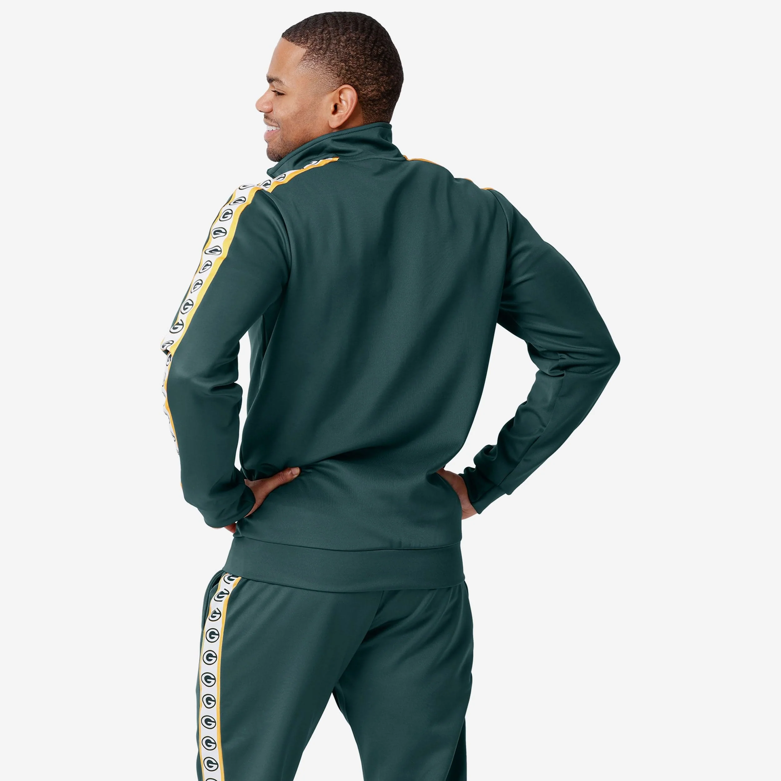 Green Bay Packers Stripe Logo Track Jacket - Image 2