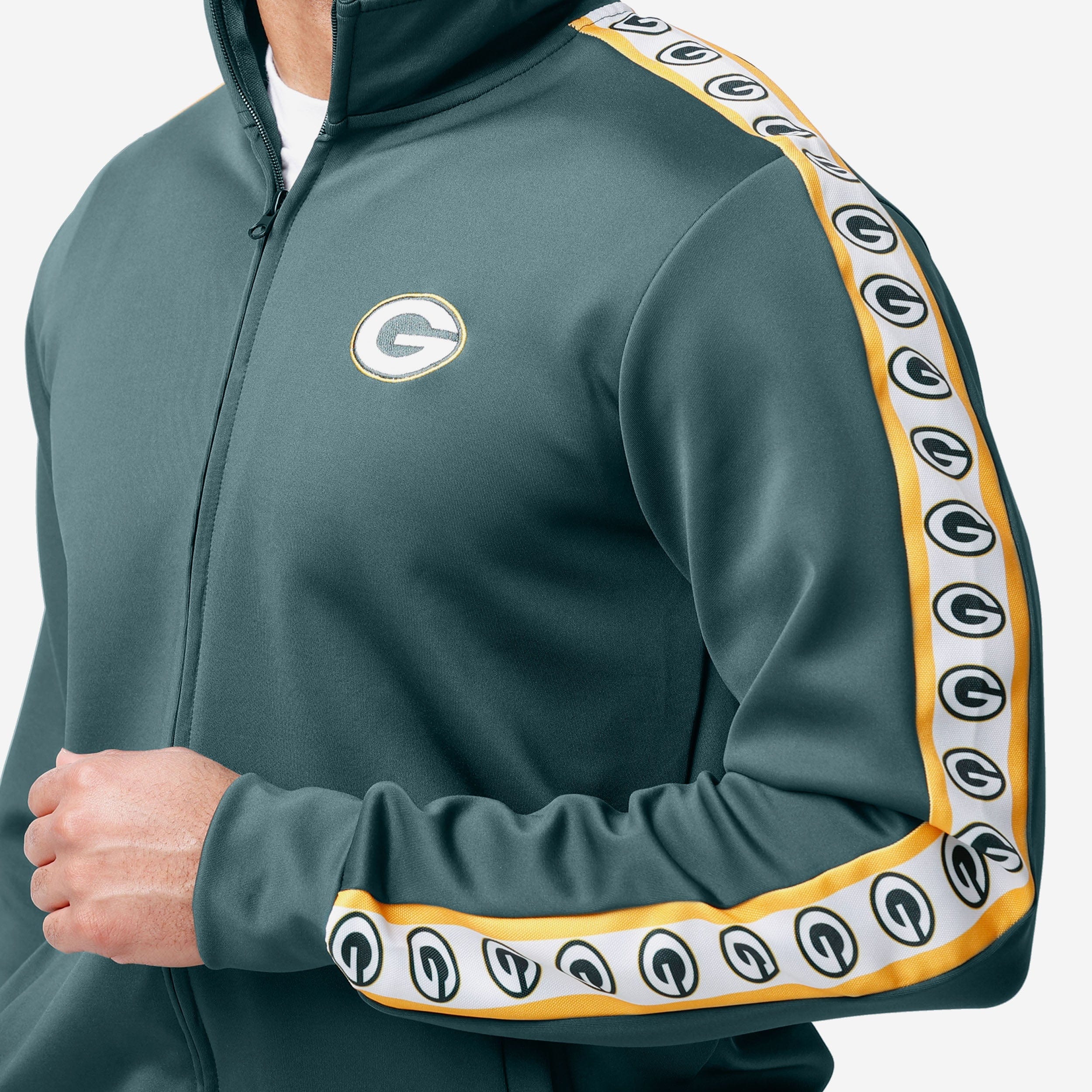 Green Bay Packers Stripe Logo Track Jacket - Image 3