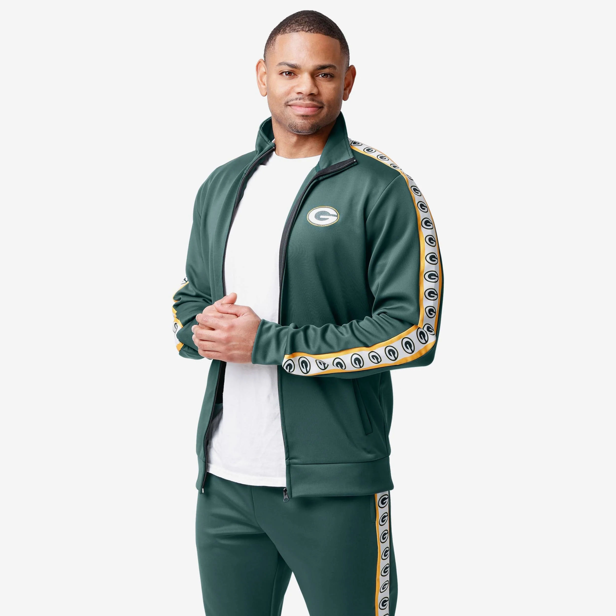 Green Bay Packers Stripe Logo Track Jacket - Image 5