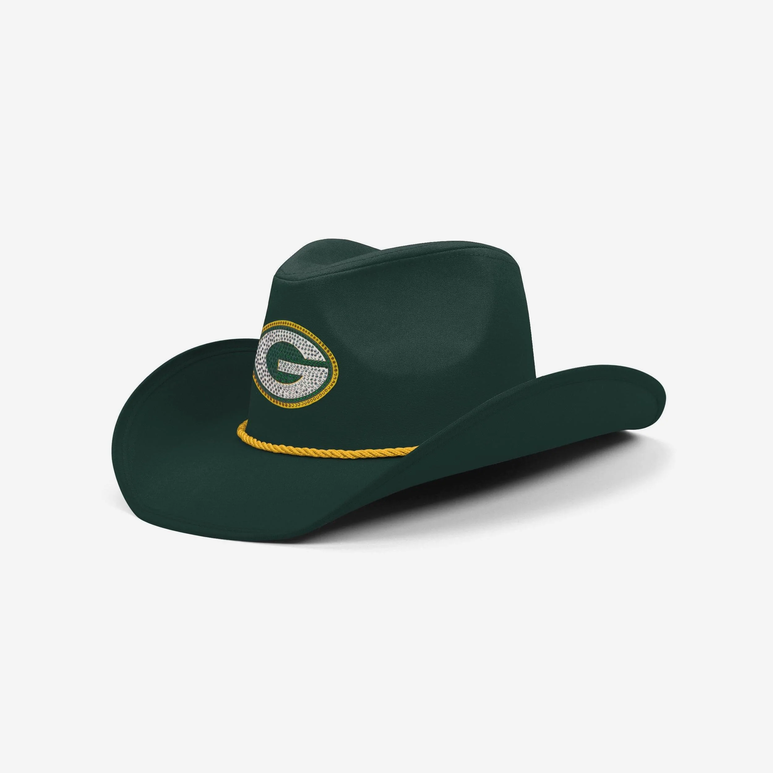 Green Bay Packers Team Color Rhinestone Logo Cowboy Hat