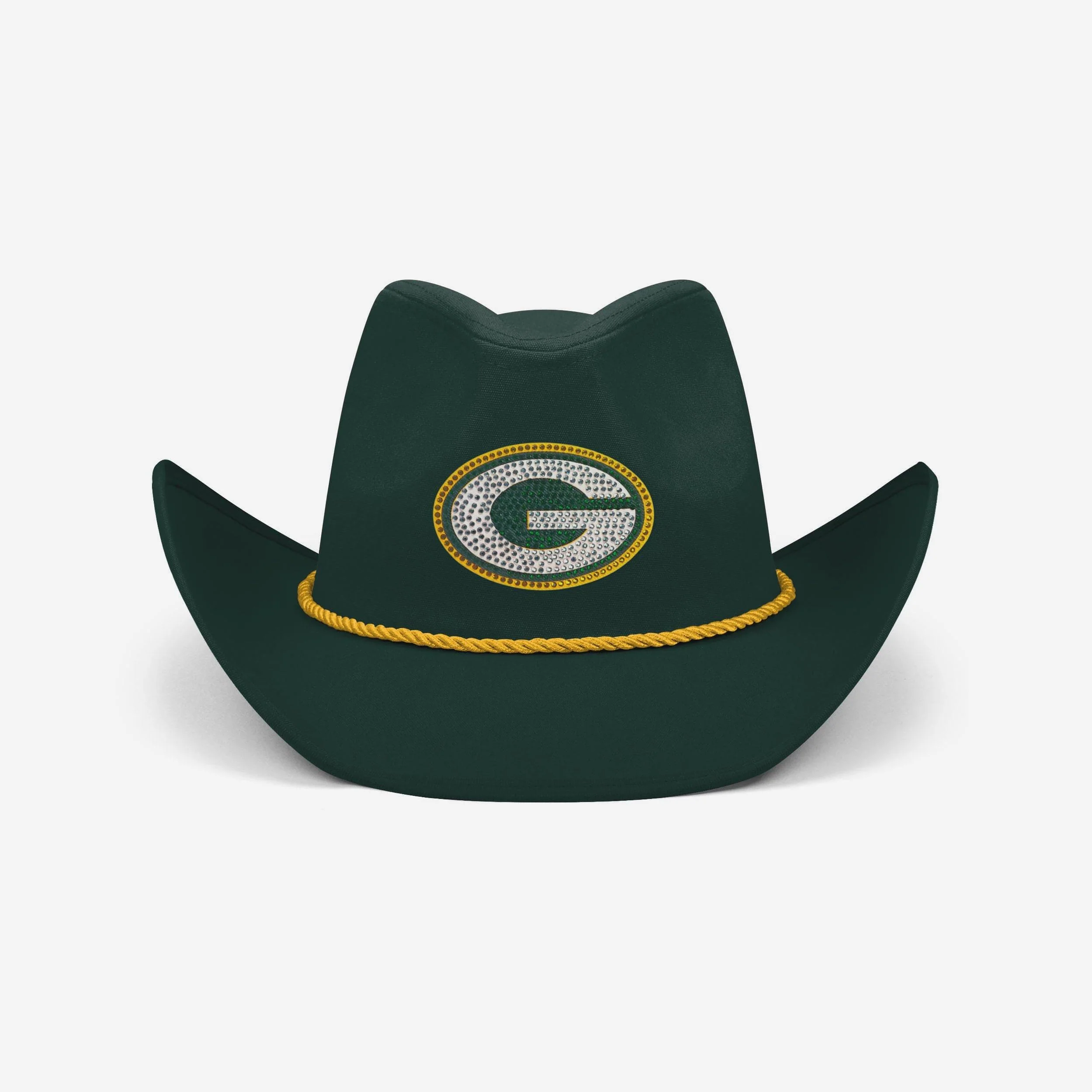 Green Bay Packers Team Color Rhinestone Logo Cowboy Hat - Image 3