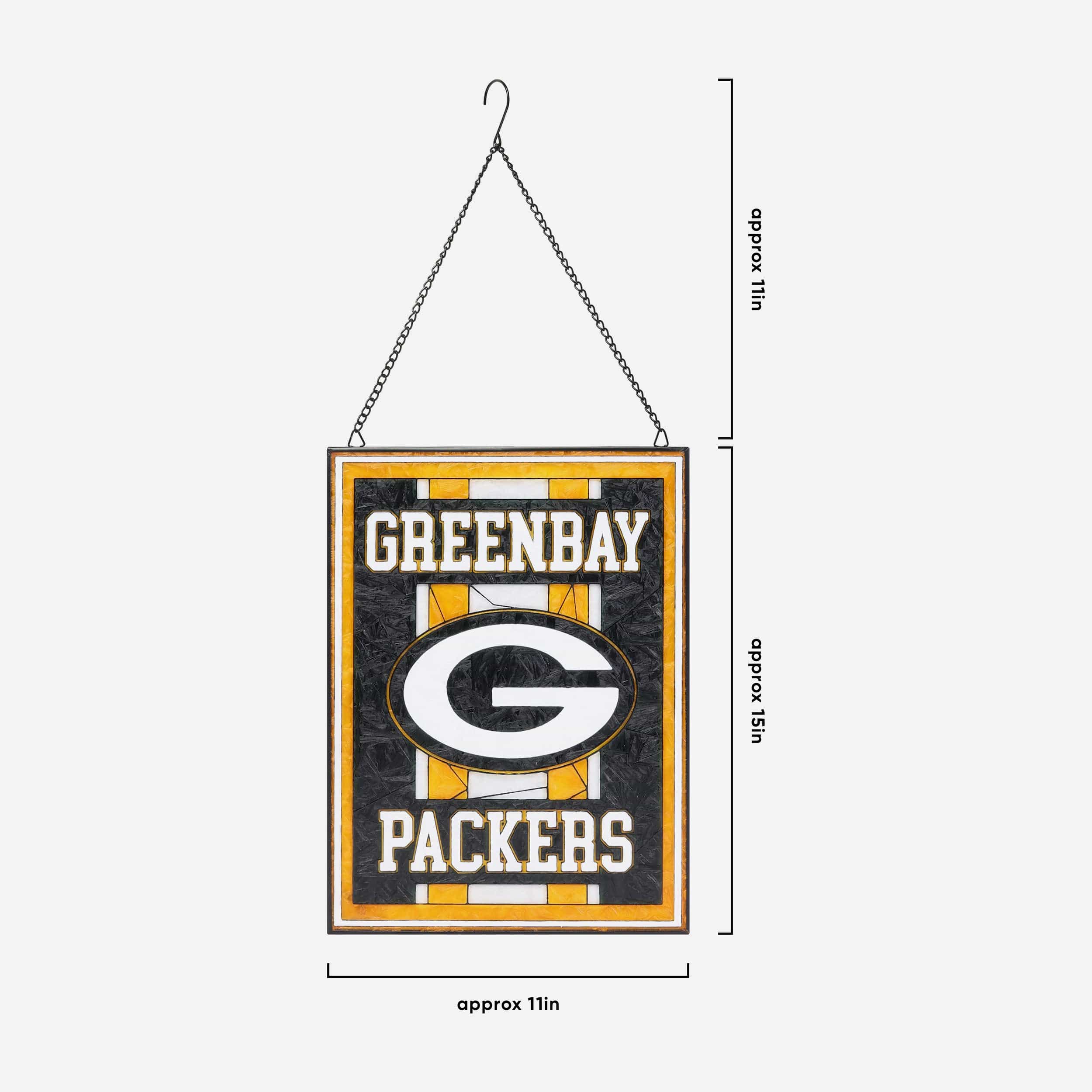 Green Bay Packers Team Stripe Stain Glass Sign - Image 3