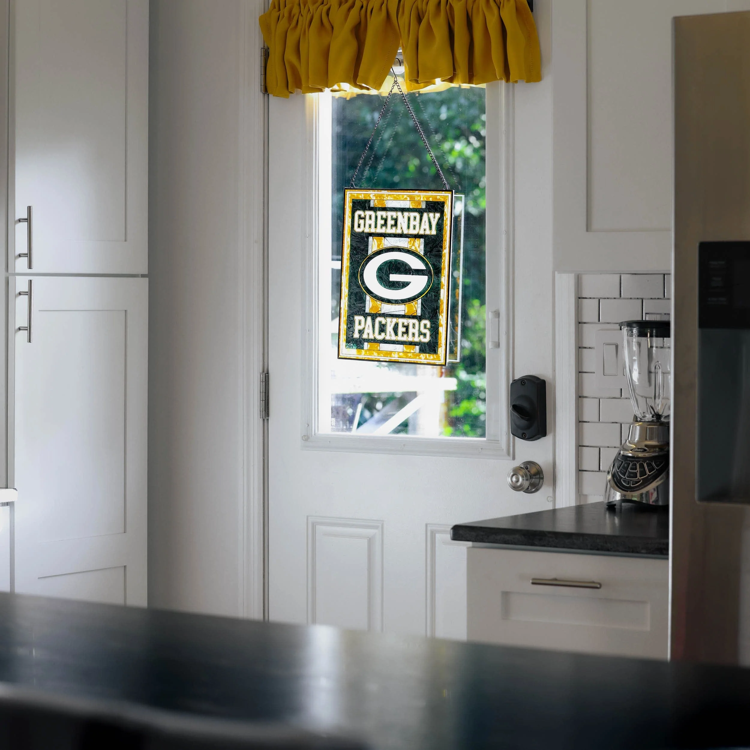 Green Bay Packers Team Stripe Stain Glass Sign - Image 4