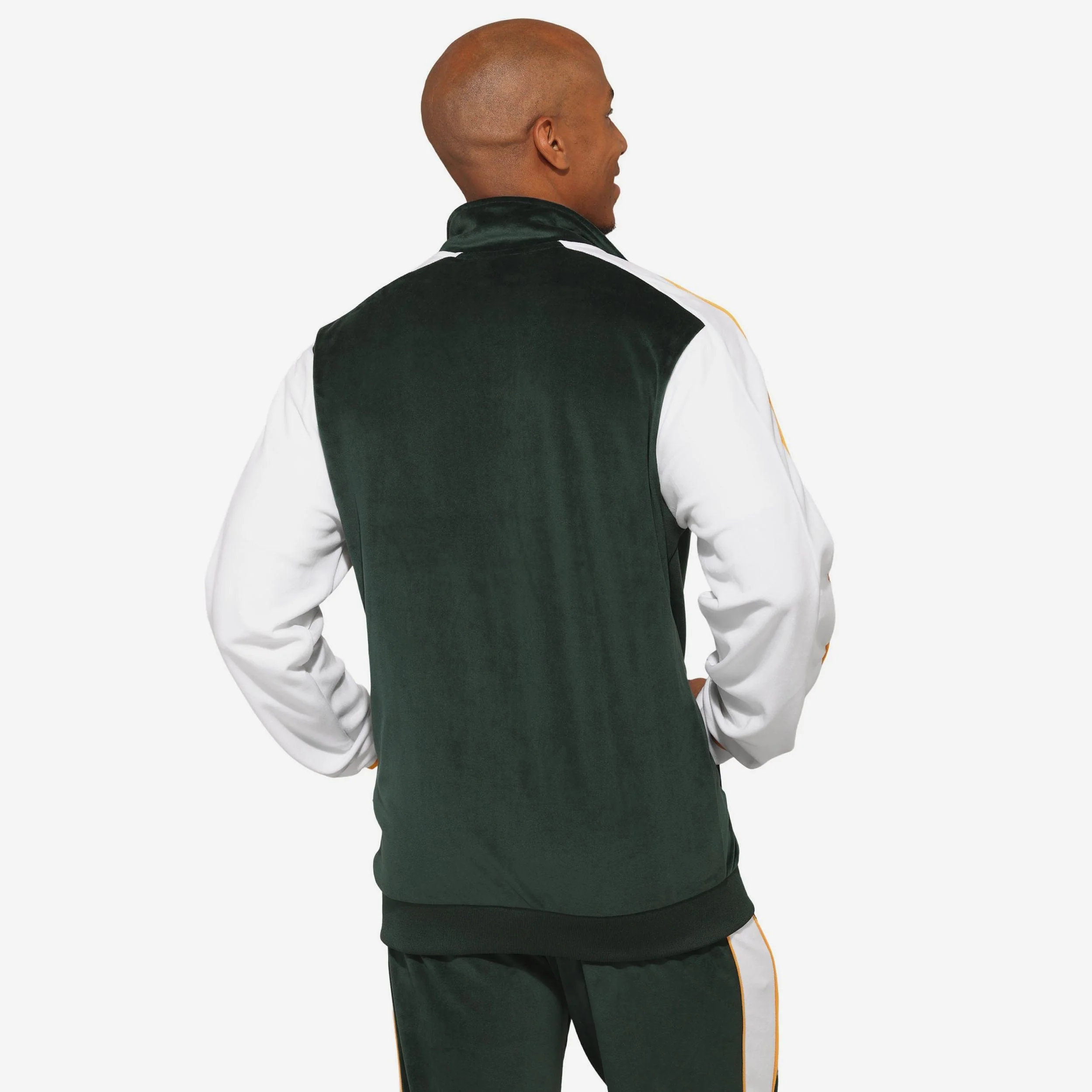 Green Bay Packers Two Tone Velour Zip Up Top - Image 2