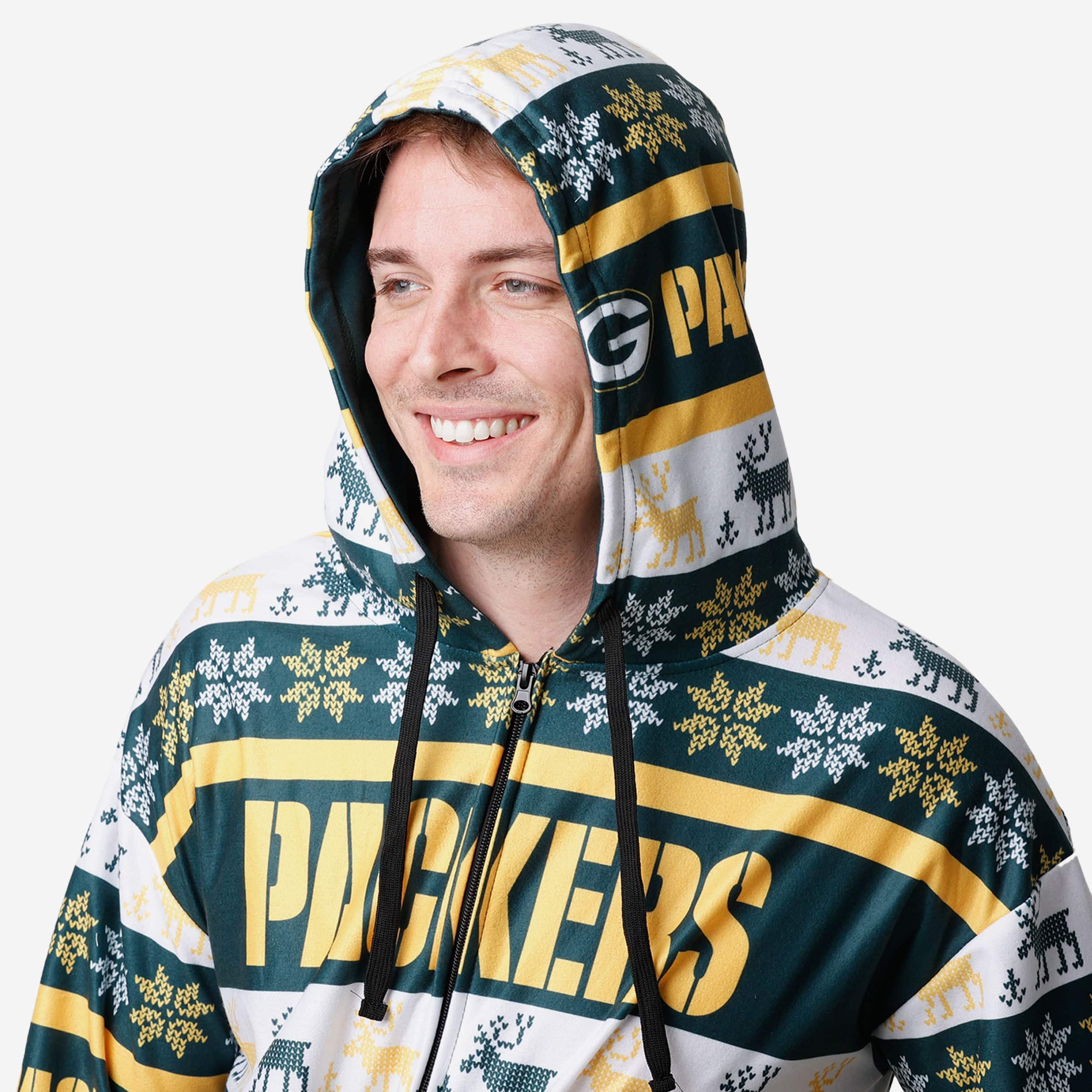 Green Bay Packers Ugly Short One Piece Pajamas - Image 3