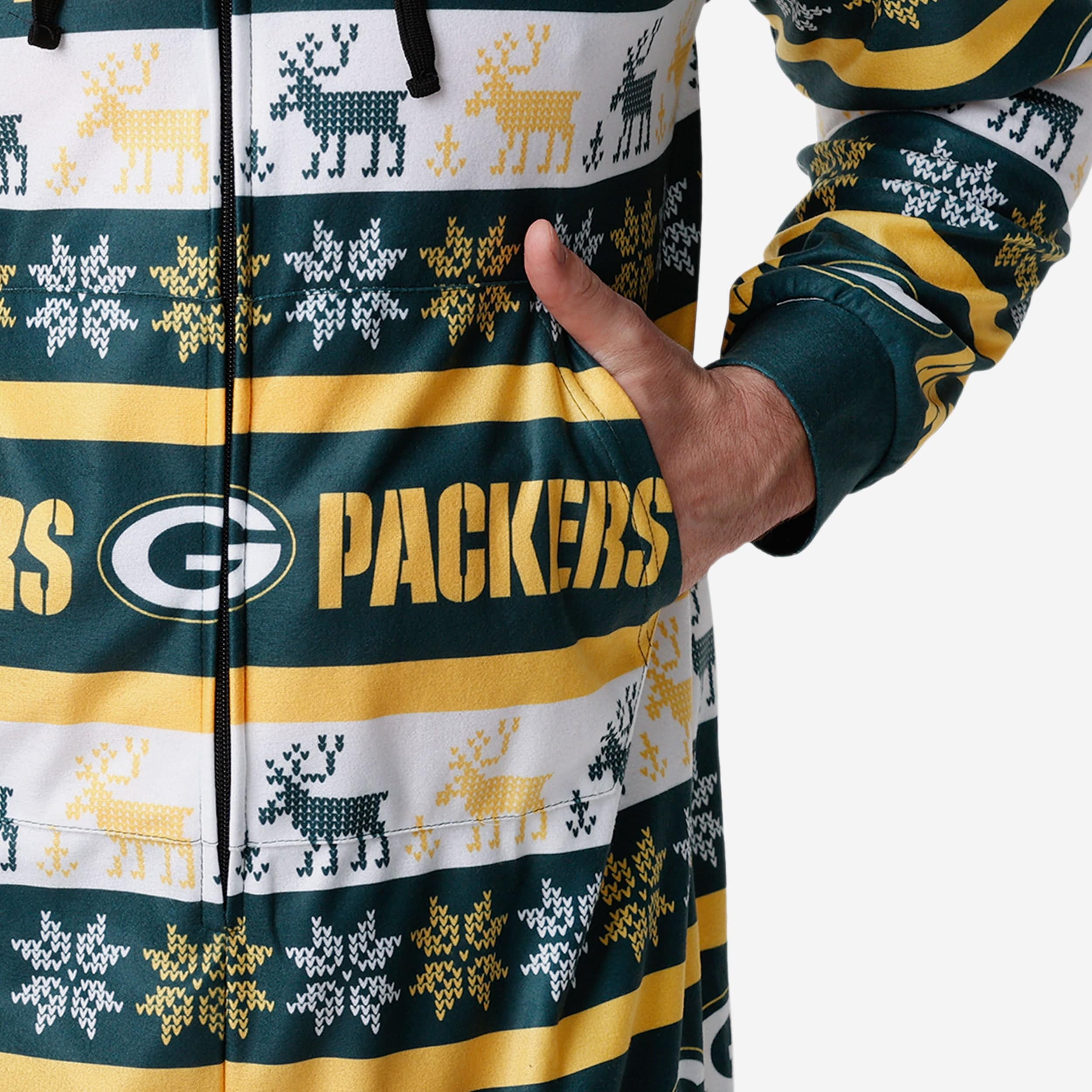 Green Bay Packers Ugly Short One Piece Pajamas - Image 4