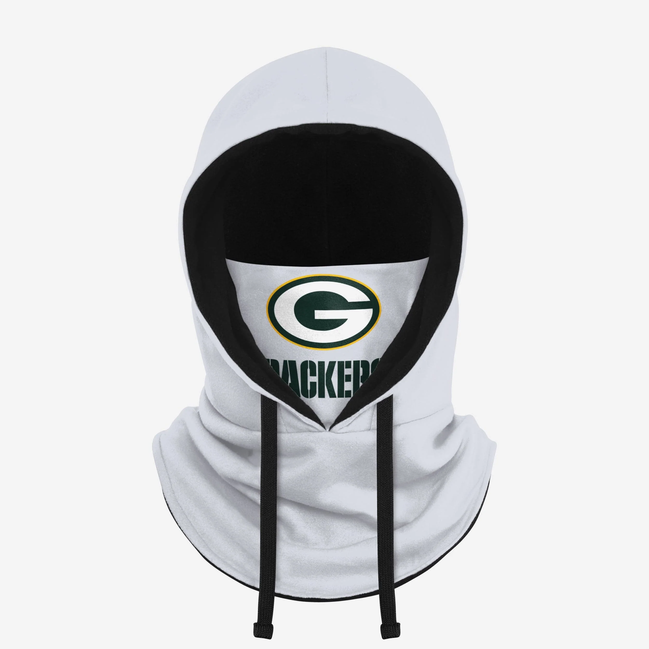 Green Bay Packers White Drawstring Hooded Gaiter